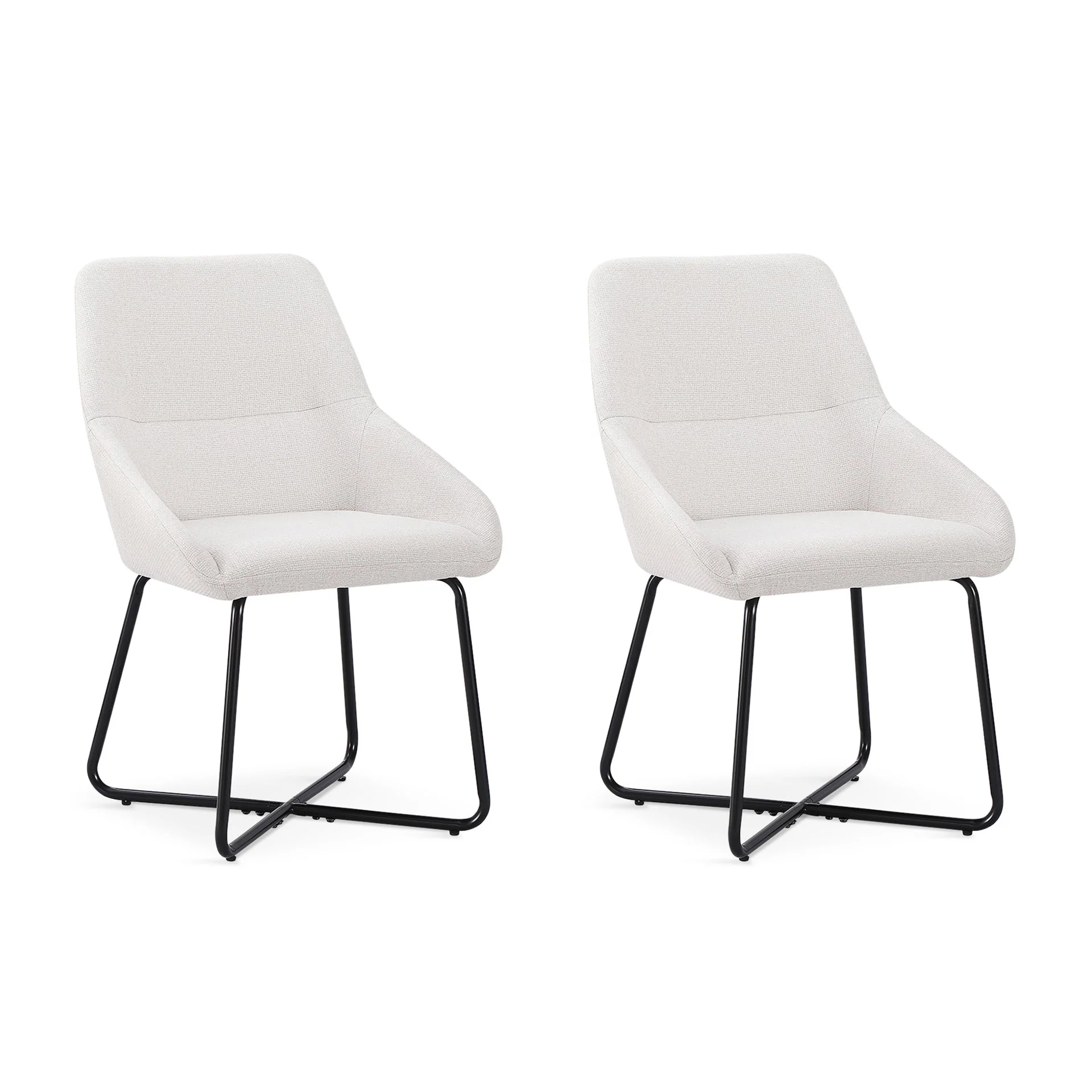 Alena Dining Chair - Set of 2 - Beige + Black - Image 7