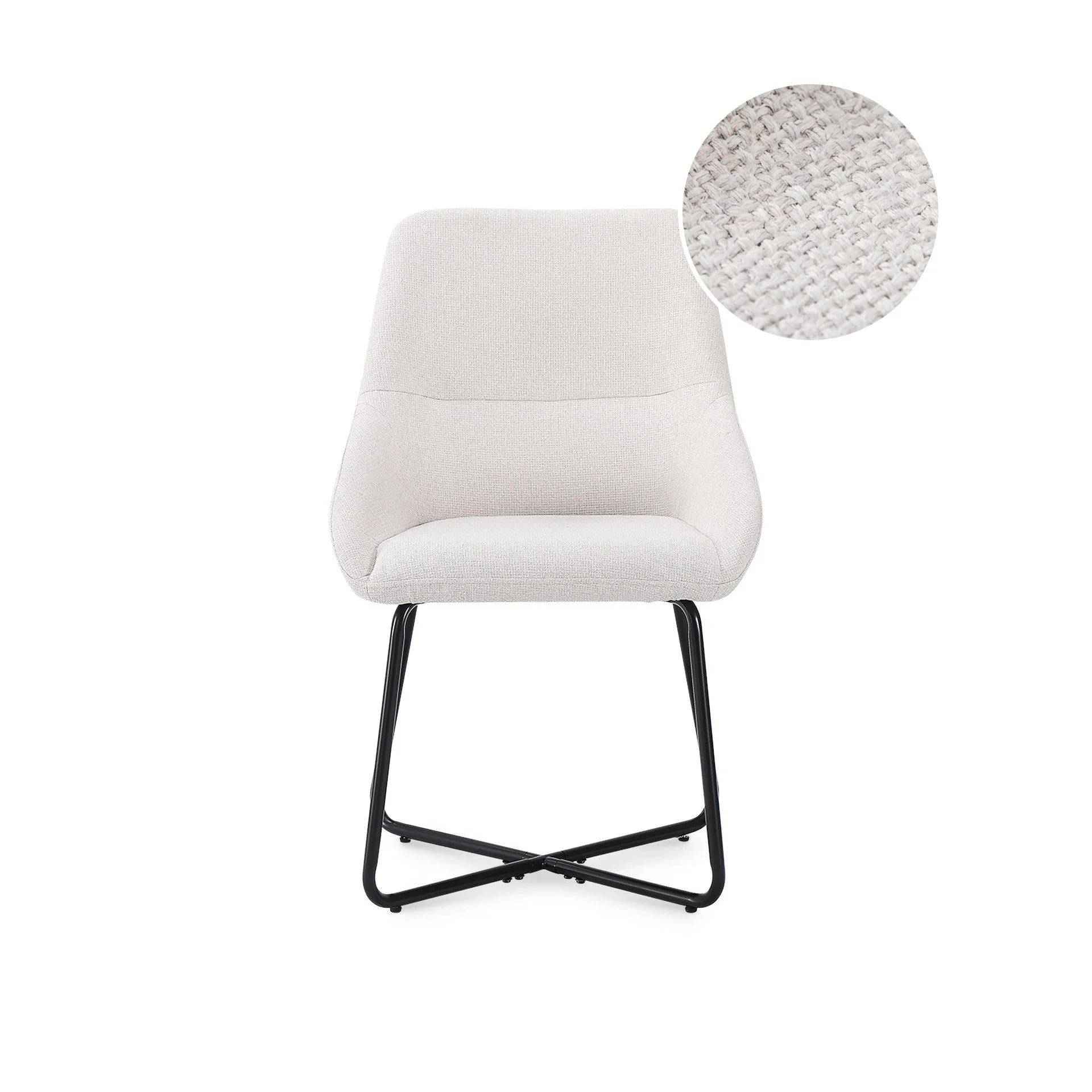 Alena Dining Chair - Set of 2 - Beige + Black - Image 8