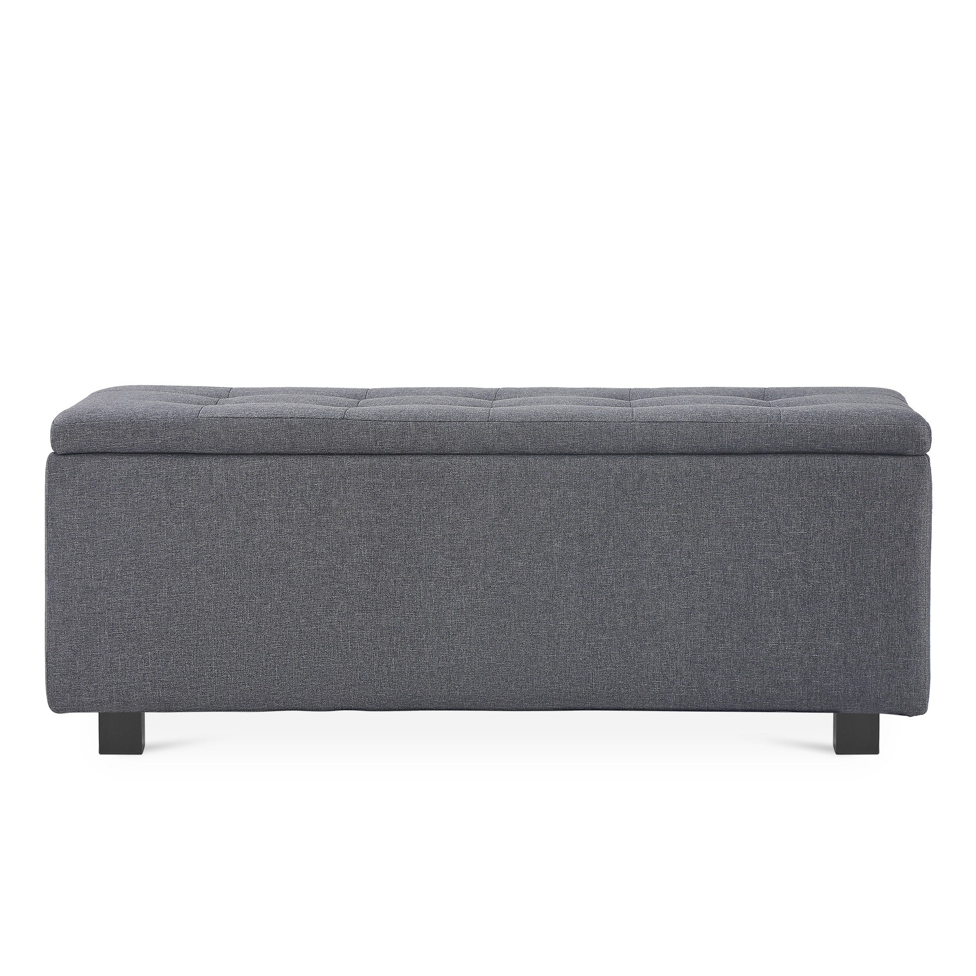 Alexander Linen Storage Ottoman Bench - Dark Grey - Image 6