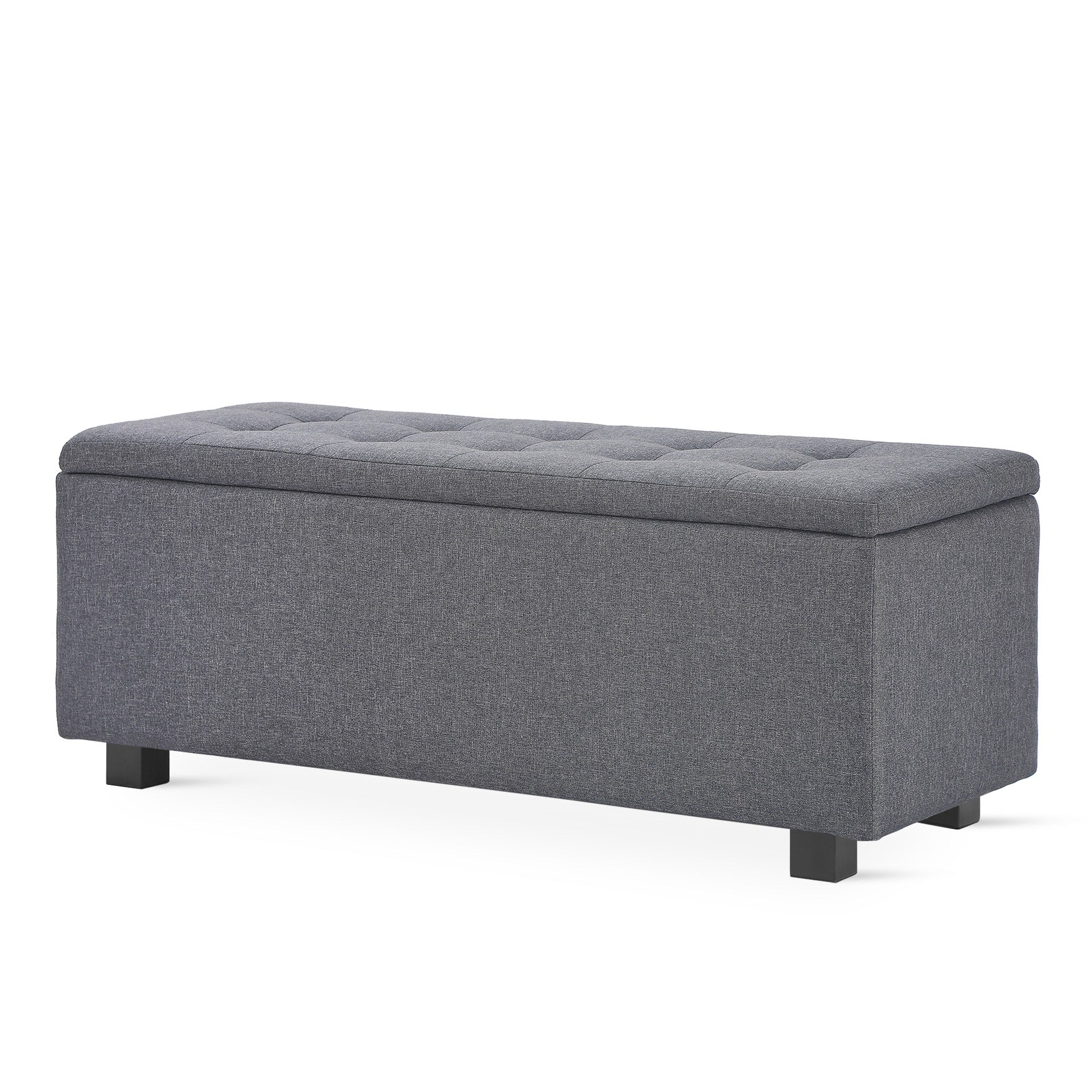 Alexander Linen Storage Ottoman Bench - Dark Grey - Image 7