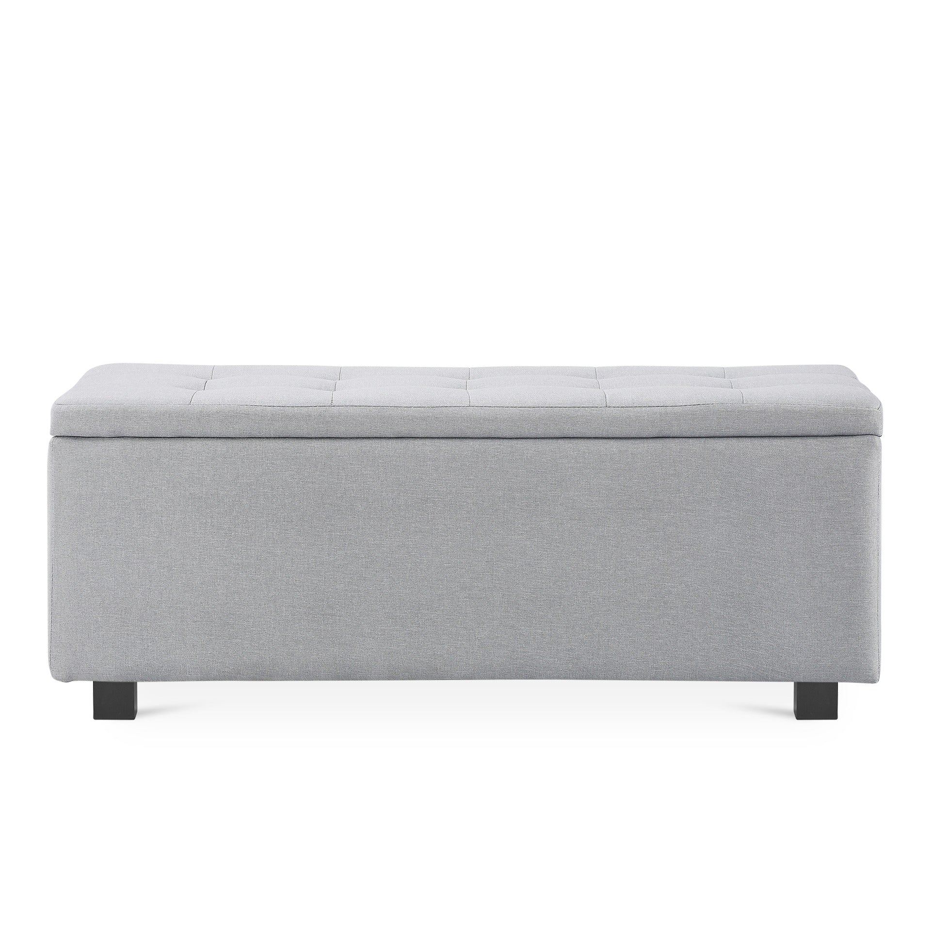 Alexander Linen Storage Ottoman Bench - Light Grey - Image 5