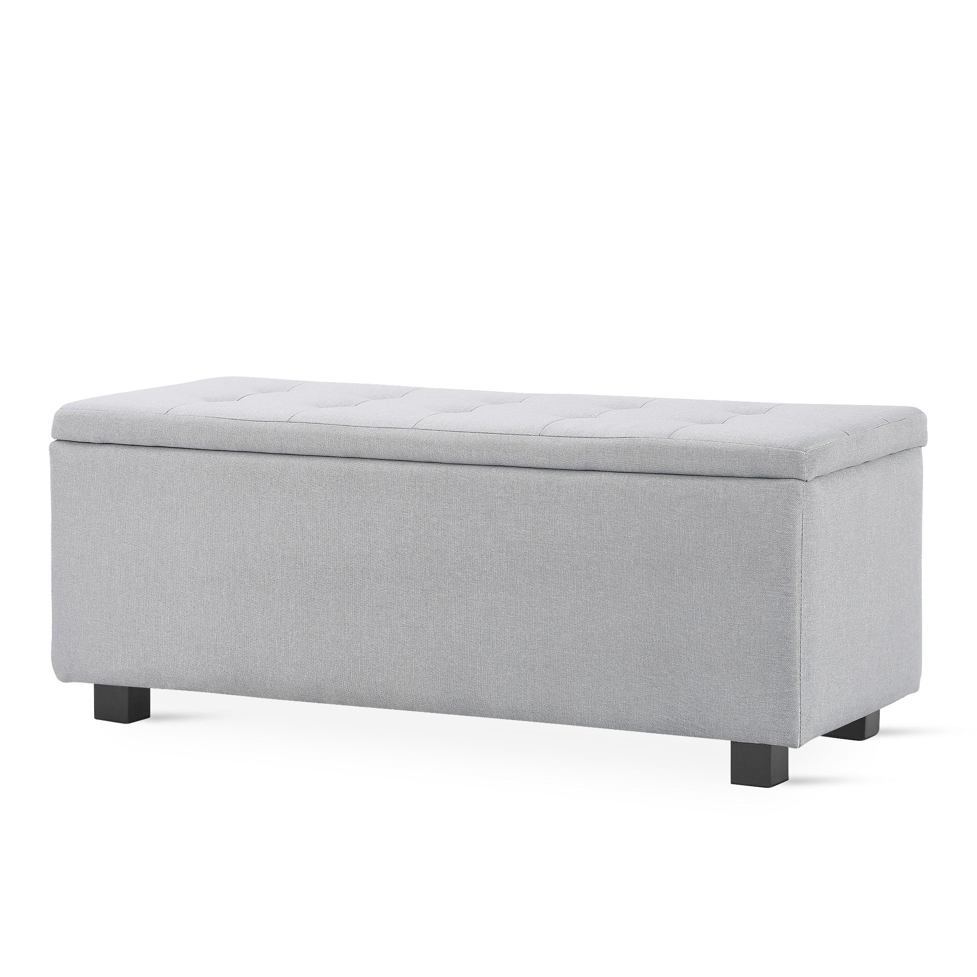 Alexander Linen Storage Ottoman Bench - Light Grey - Image 6