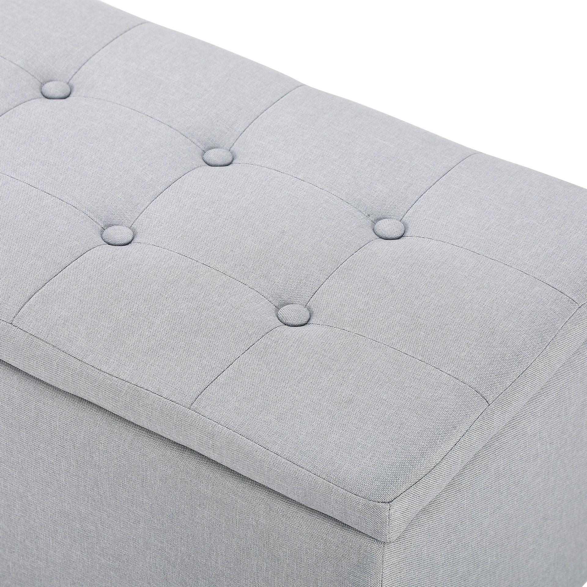 Alexander Linen Storage Ottoman Bench - Light Grey - Image 7