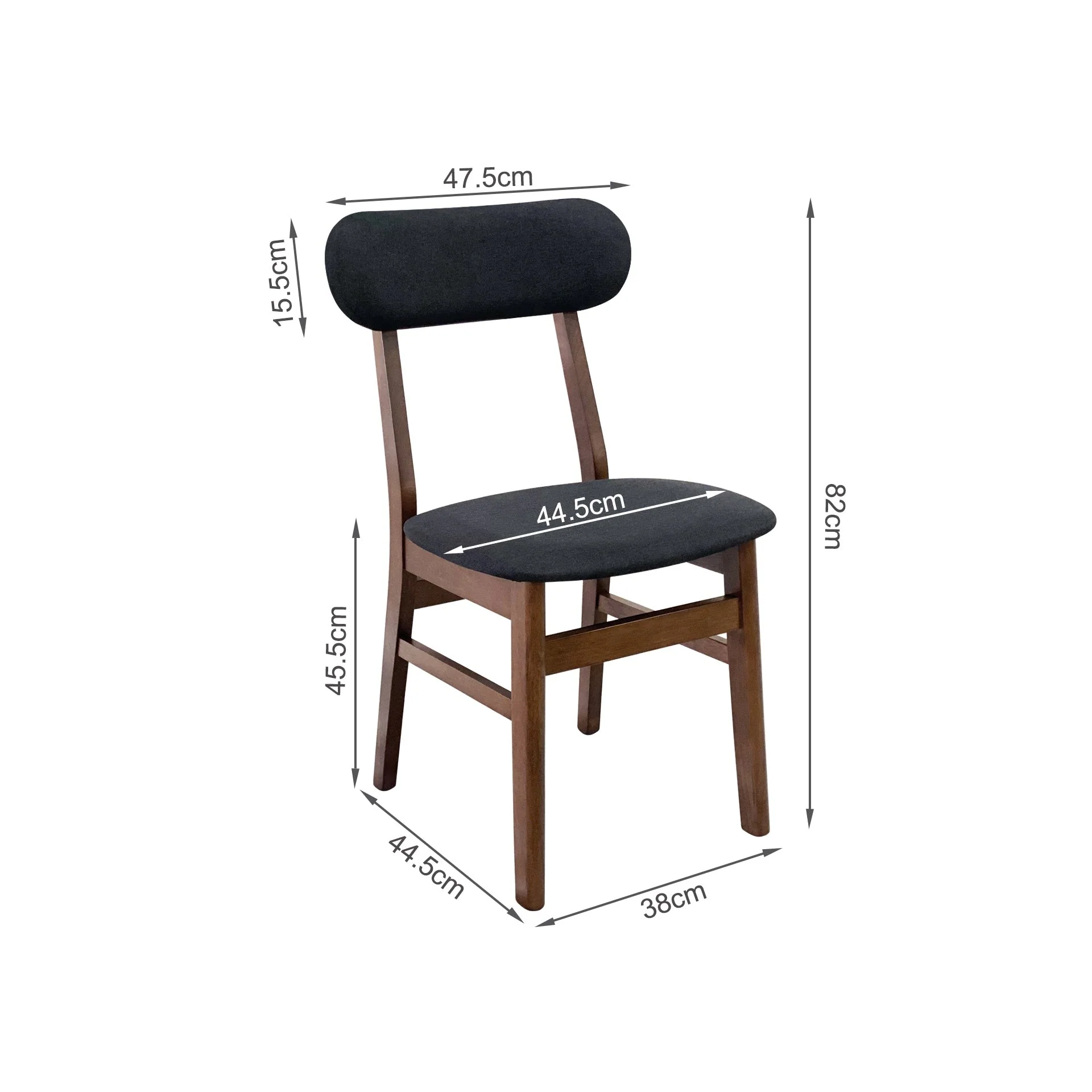 Alfie Dining Chair - Set of Two - Walnut - Image 7