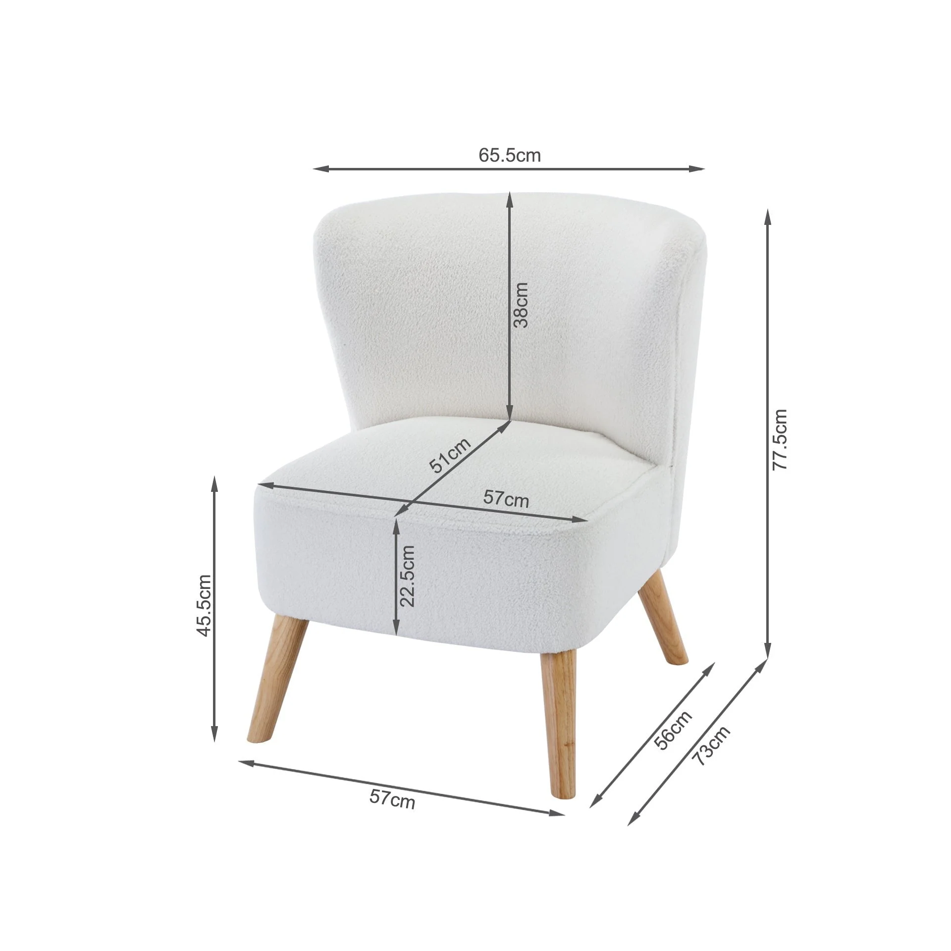 Alice Boucle Occasional Chair - Cream - Image 12