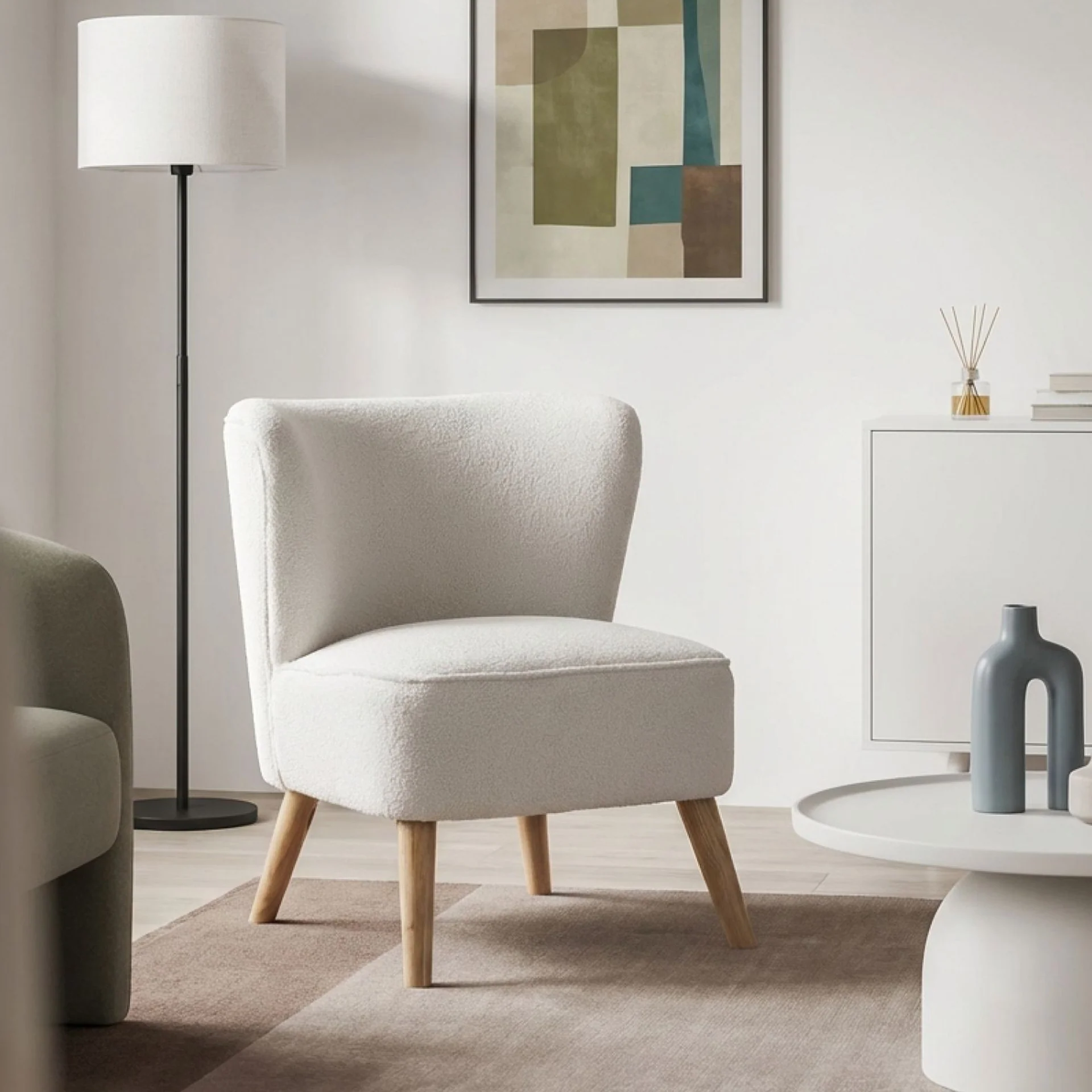Alice Boucle Occasional Chair - Cream - Image 3