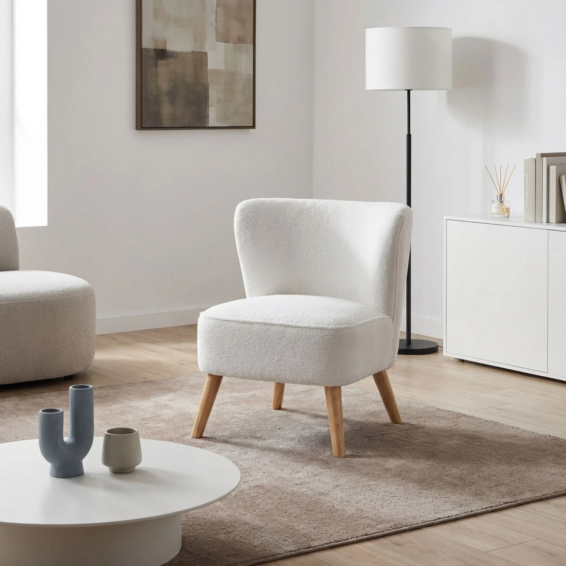 Alice Boucle Occasional Chair - Cream - Image 4