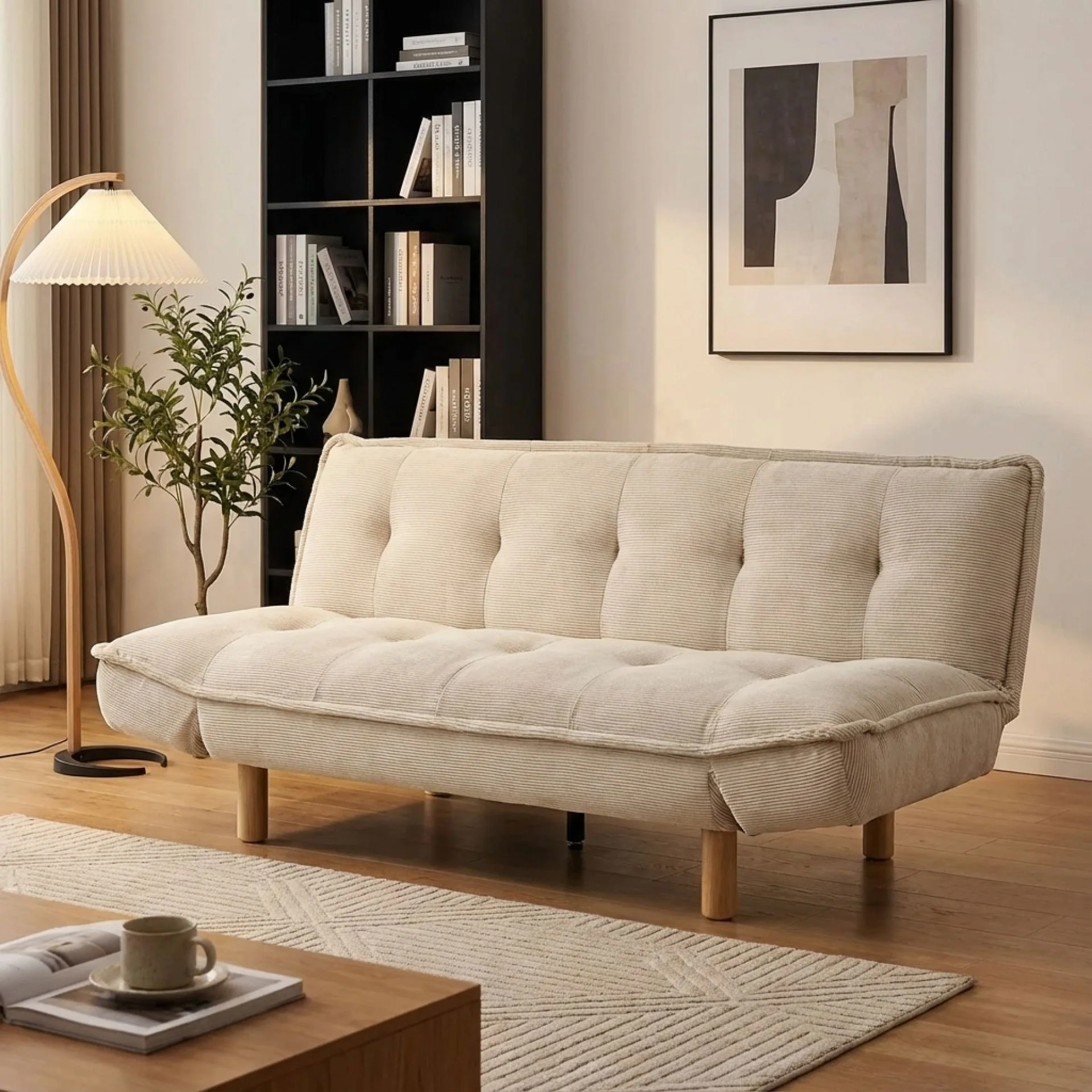 Alnwick 3 Seater Sofa Bed - Beige - Image 5