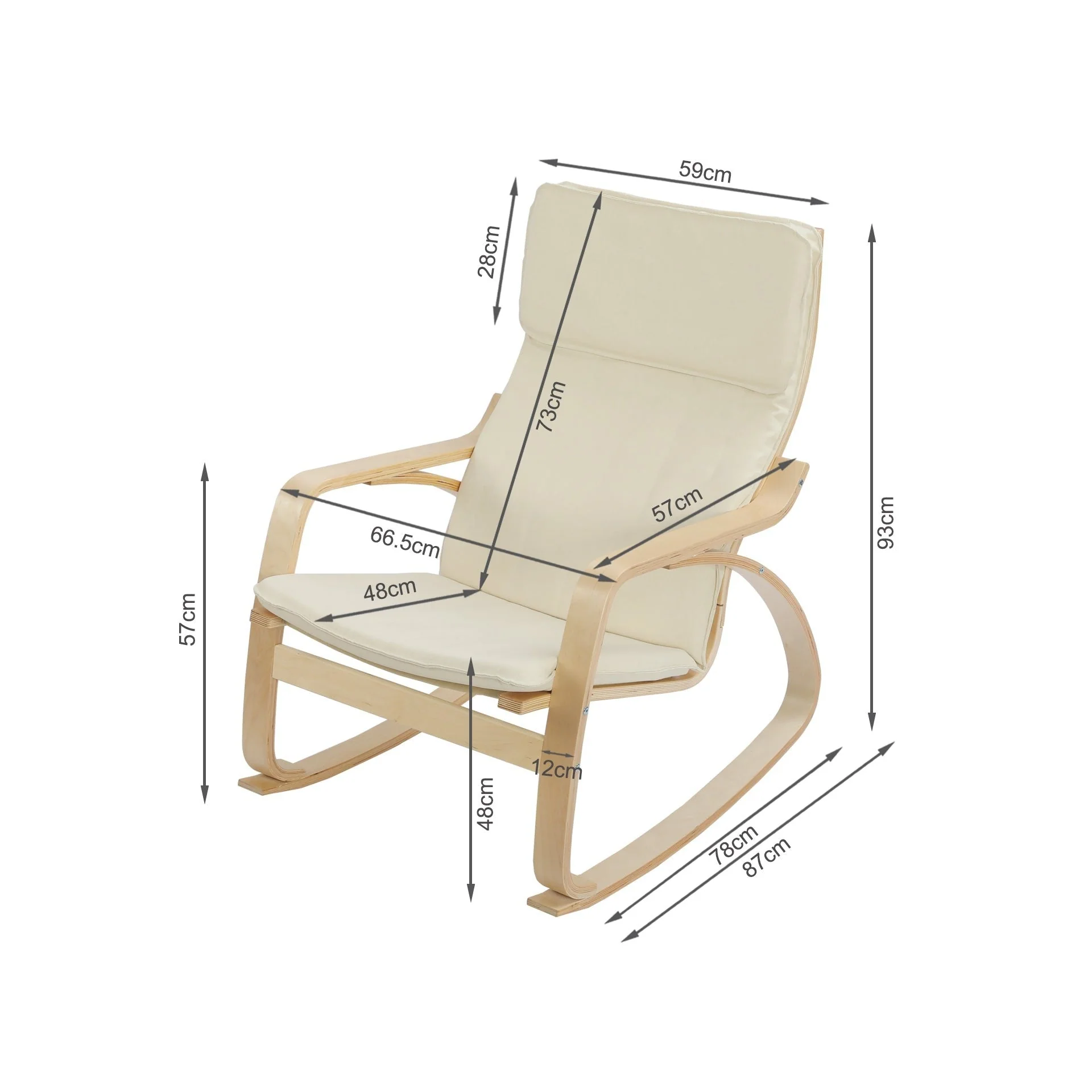 Alora Rocking Chair - Oatmeal - Image 8