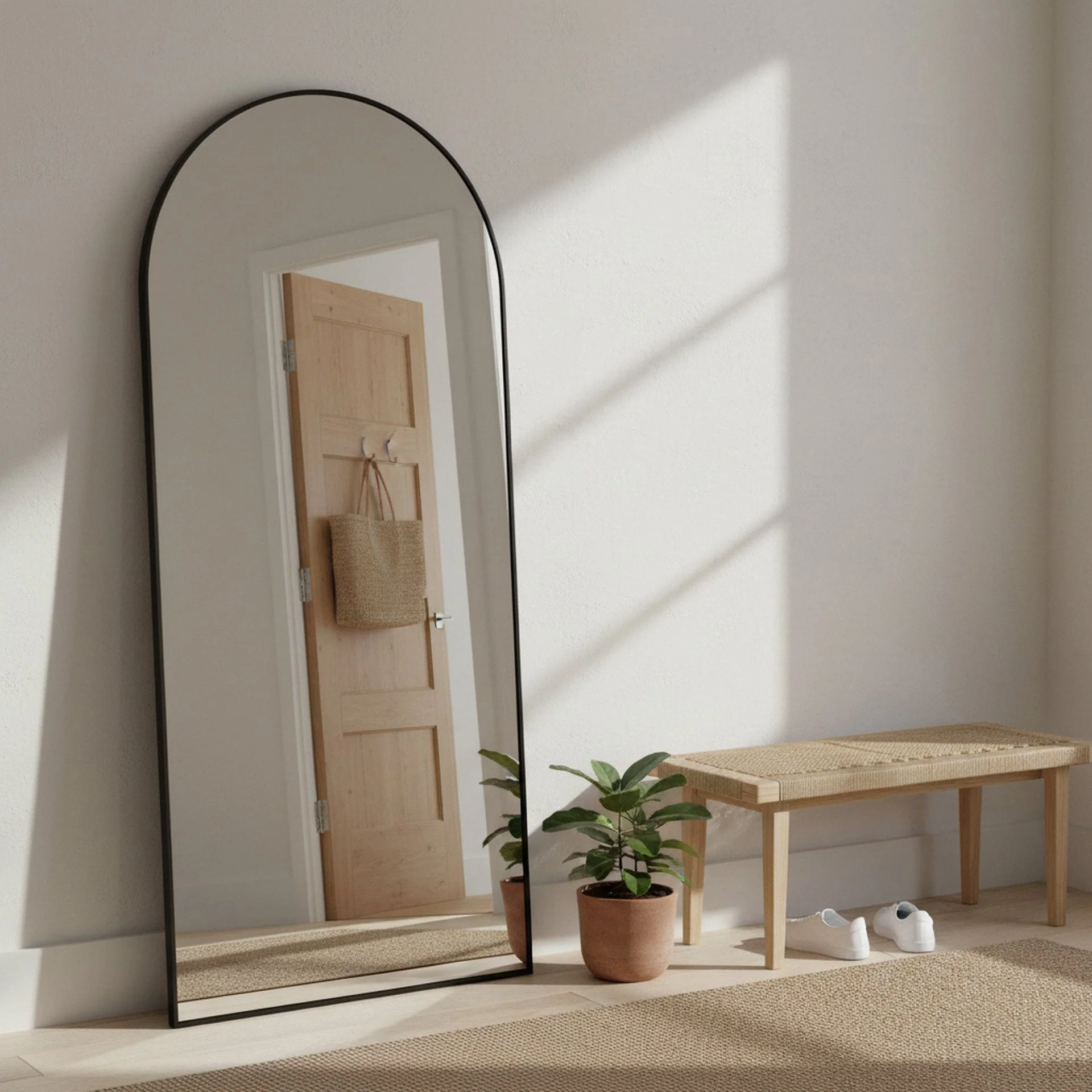 Alto Metal Arched Full Length Mirror - Black - Image 3