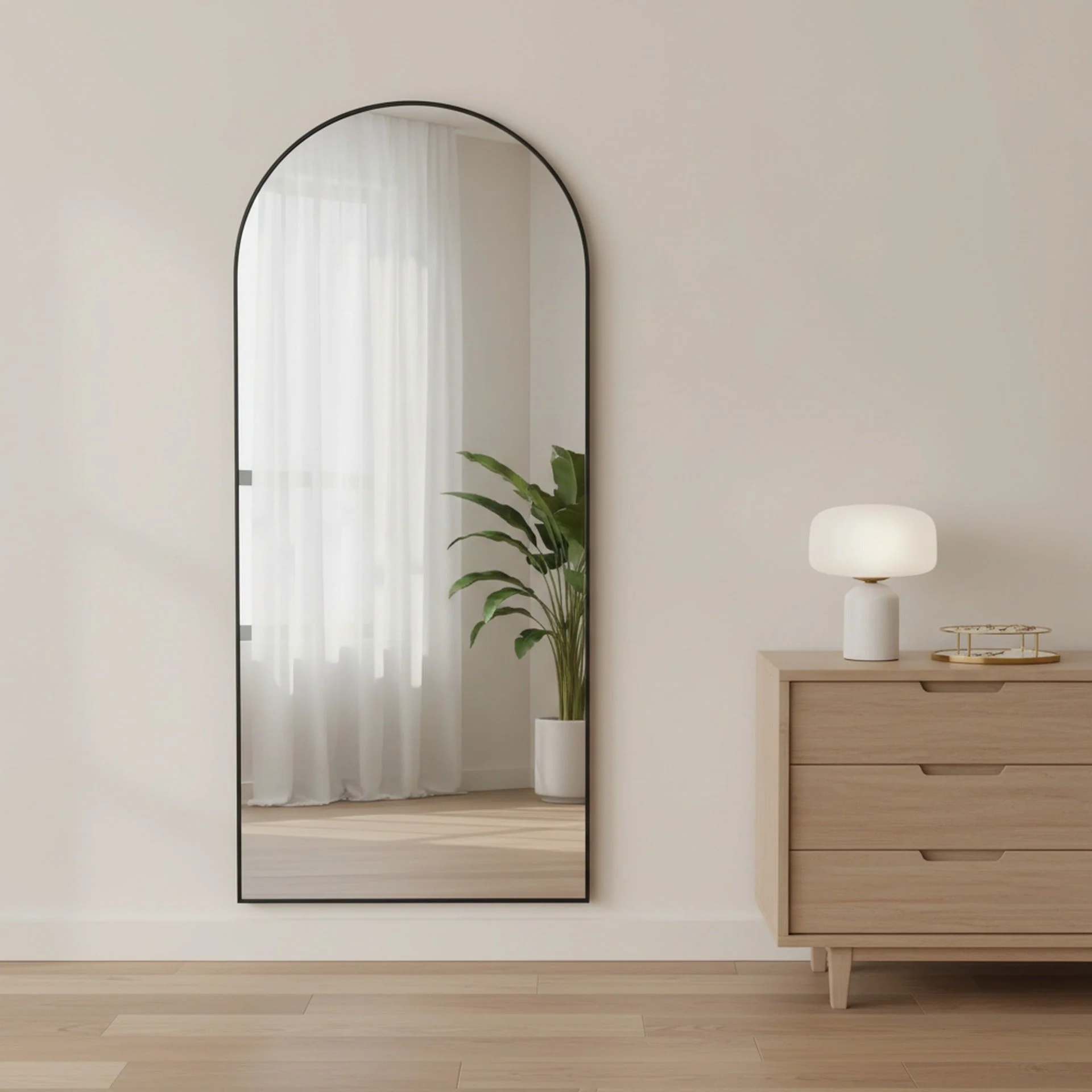 Alto Metal Arched Full Length Mirror - Black - Image 4
