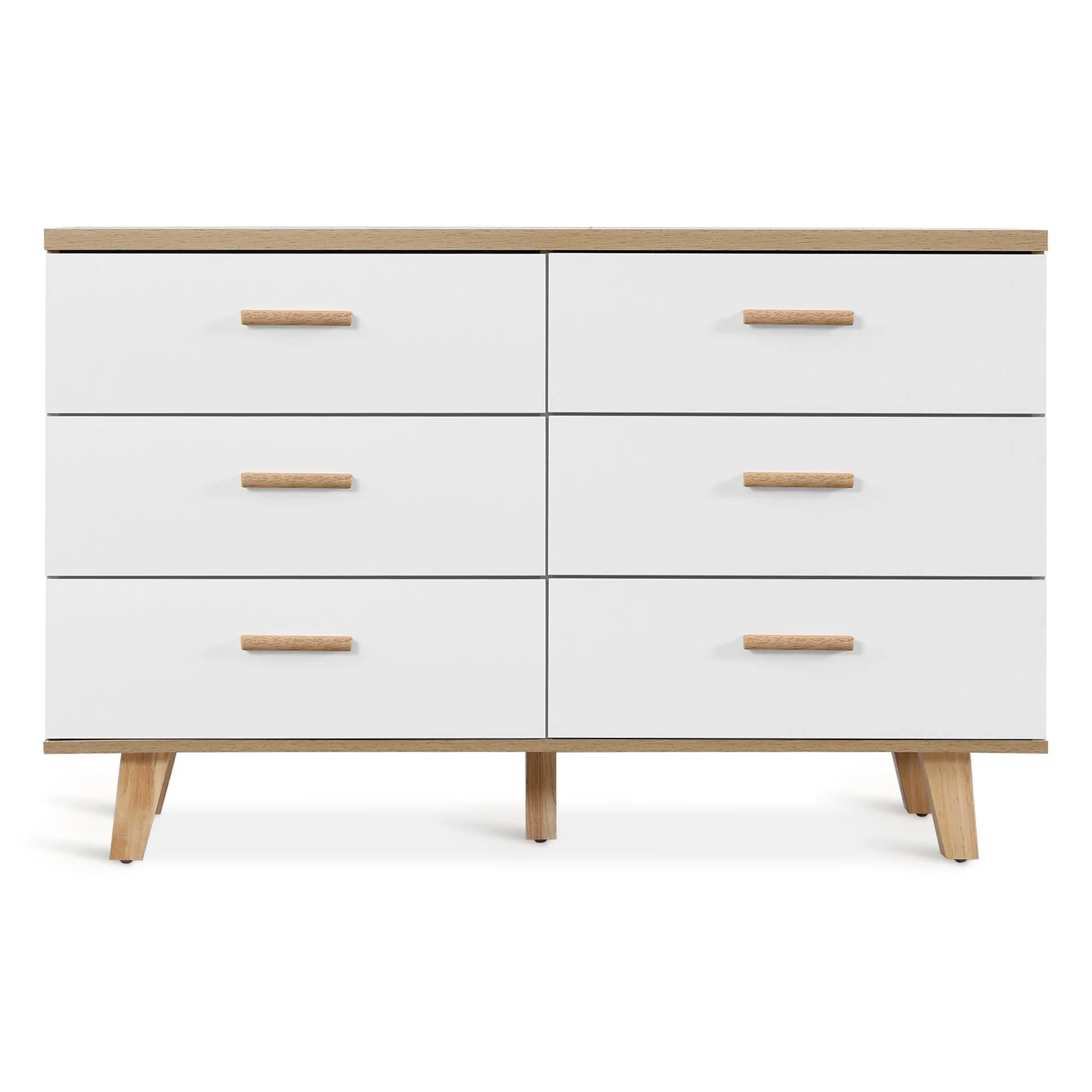 Alton Low Boy 6 Drawers - Natural + White - Image 7