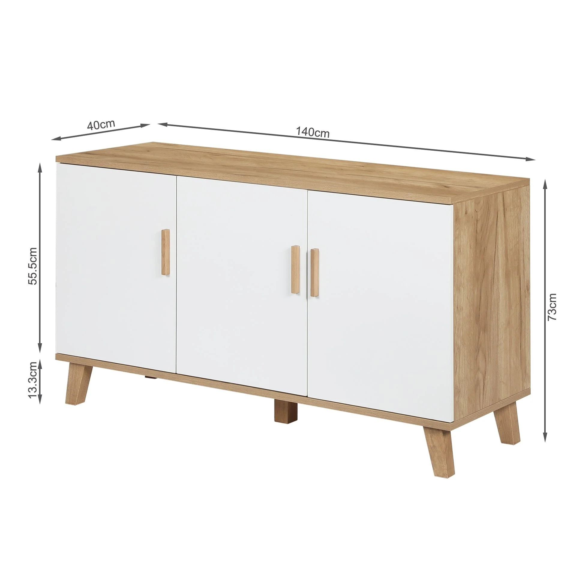 Alton Sideboard Buffet Table - Natural + White - Image 11