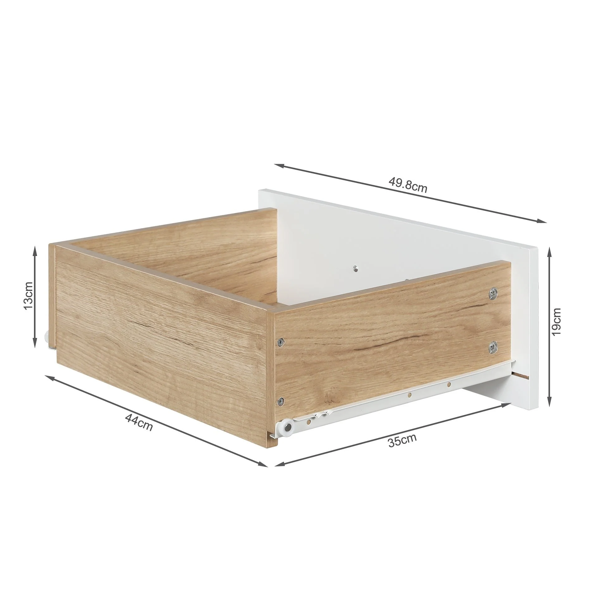 Alton Slim Tallboy 6 Drawers - Natural + White - Image 11