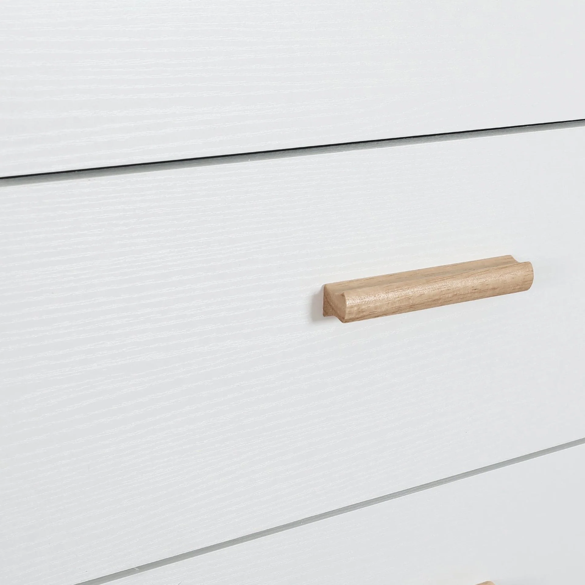 Alton Slim Tallboy 6 Drawers - Natural + White - Image 8