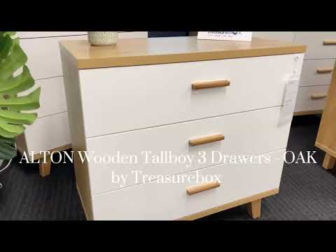Alton Tallboy 3 Drawers - Oak - Image 16