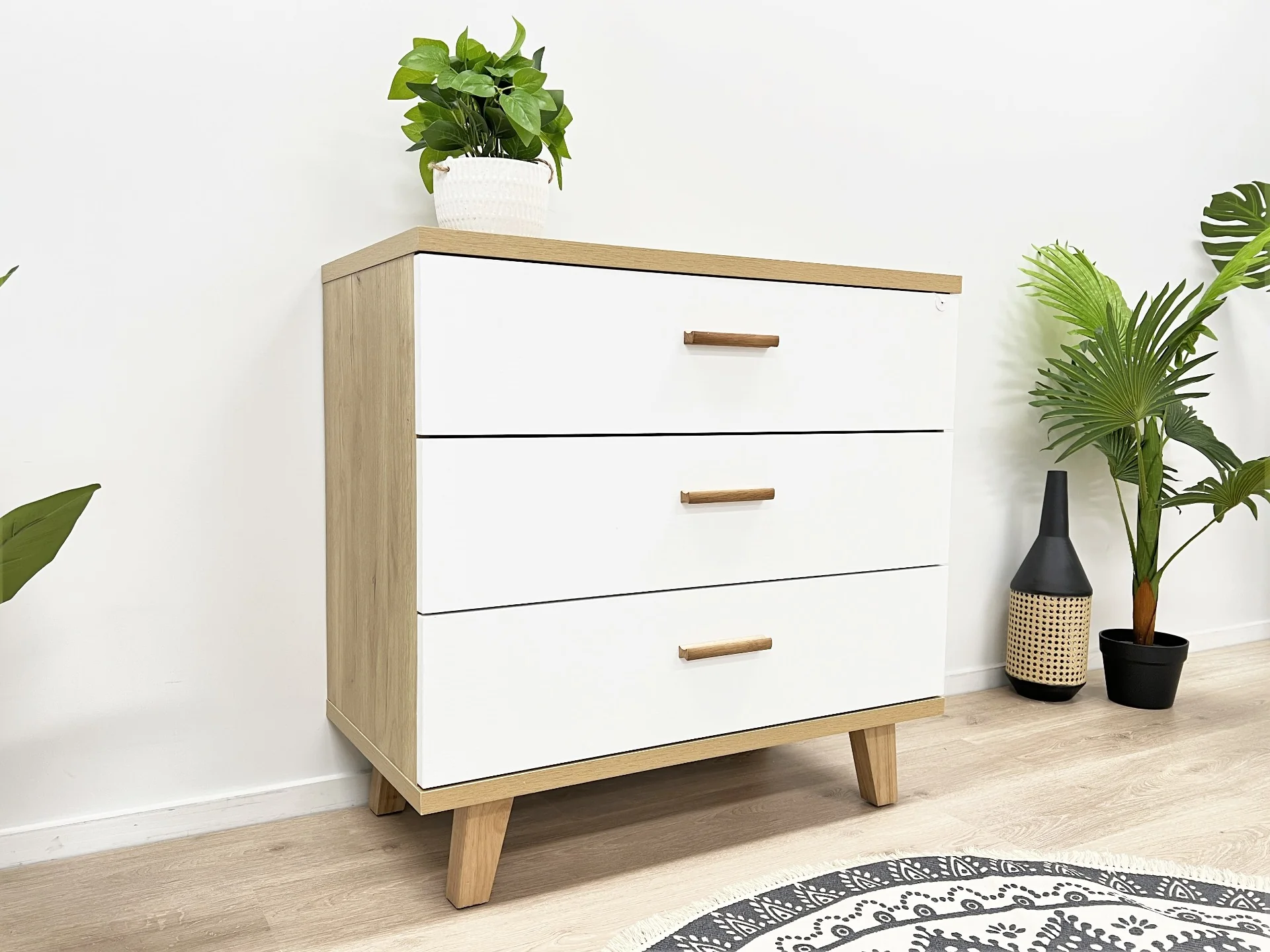 Alton Tallboy 3 Drawers - Oak - Image 19
