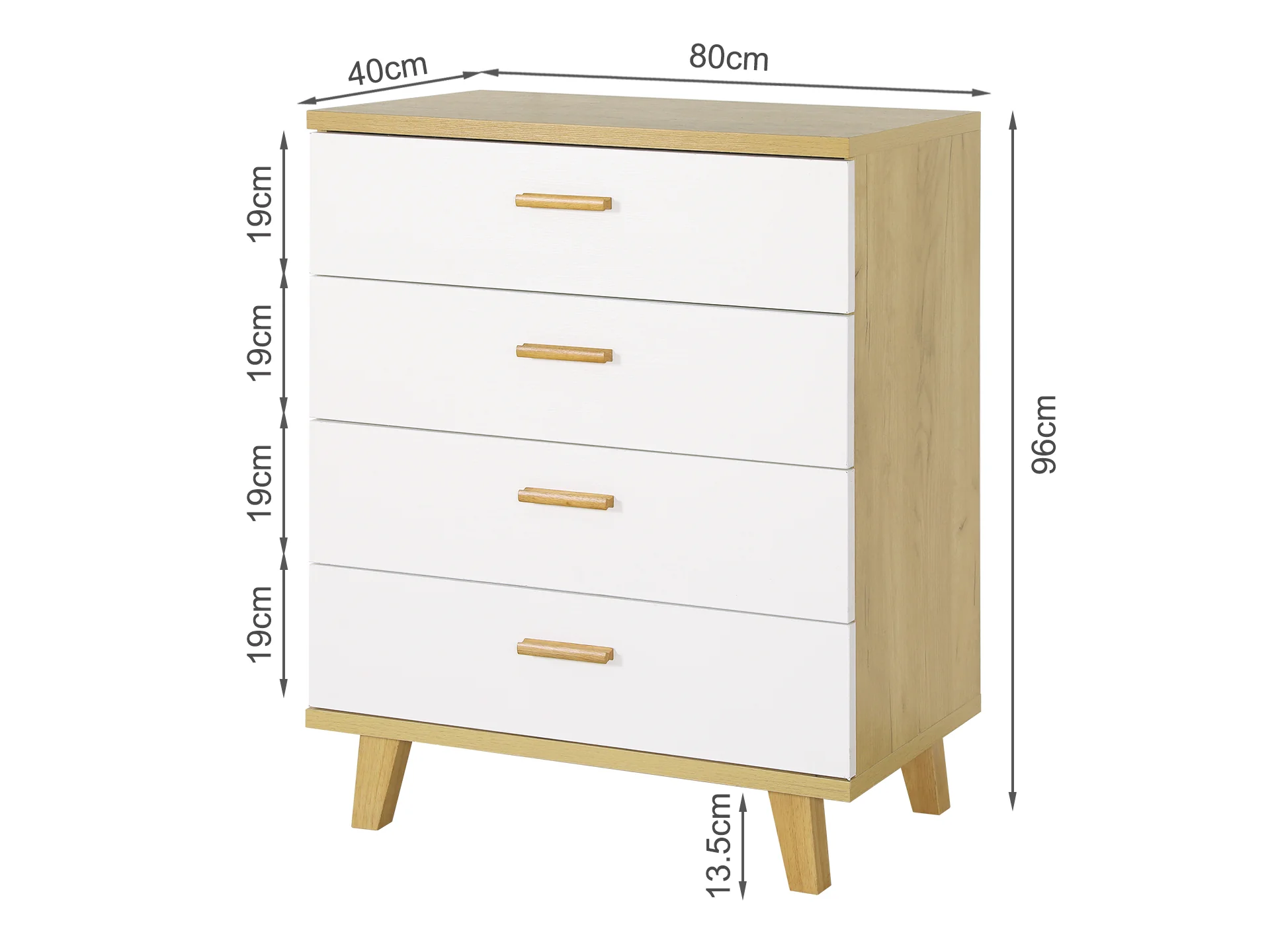 Alton Tallboy 4 Drawers - Oak - Image 15