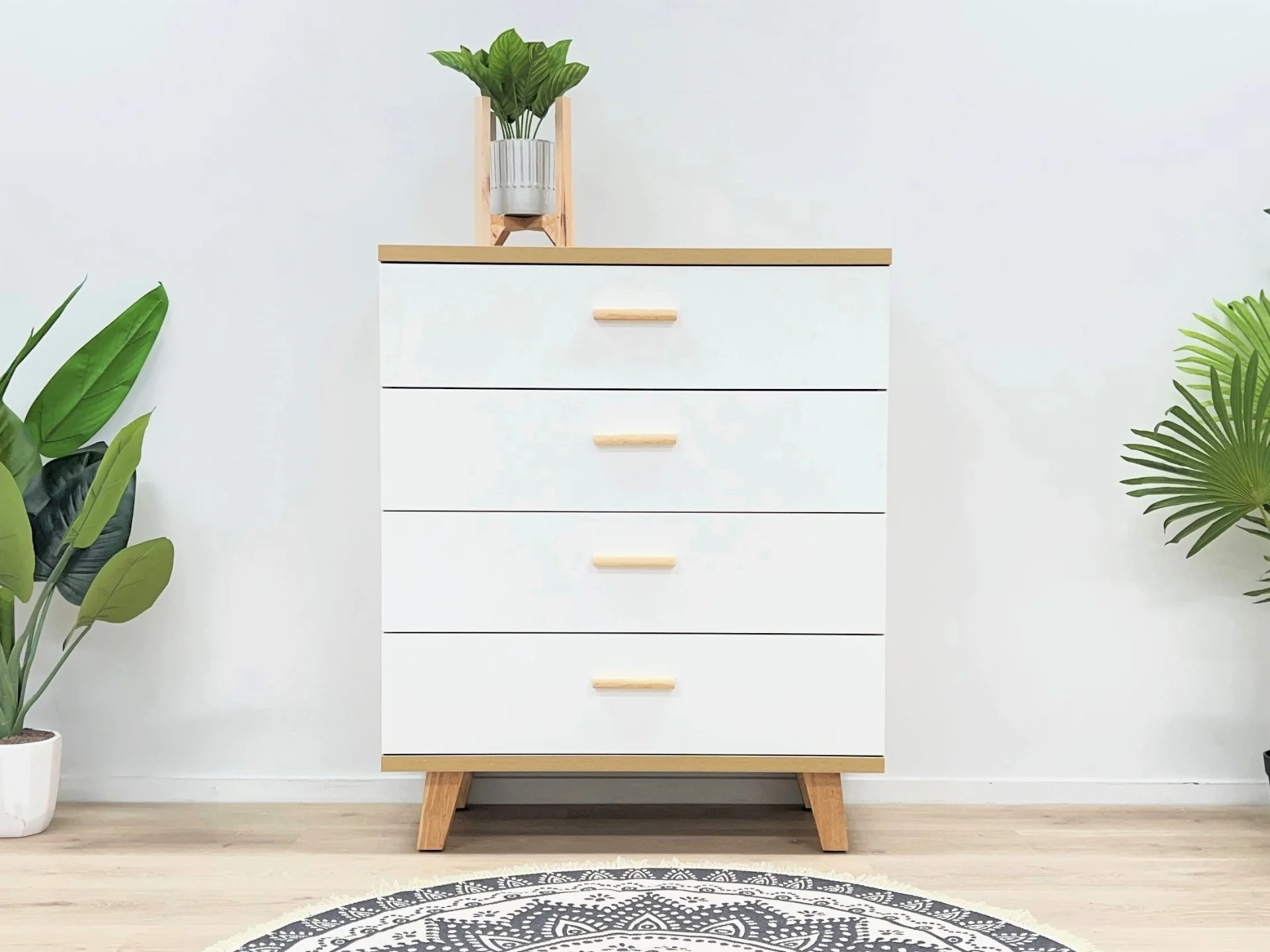 Alton Tallboy 4 Drawers - Oak - Image 3