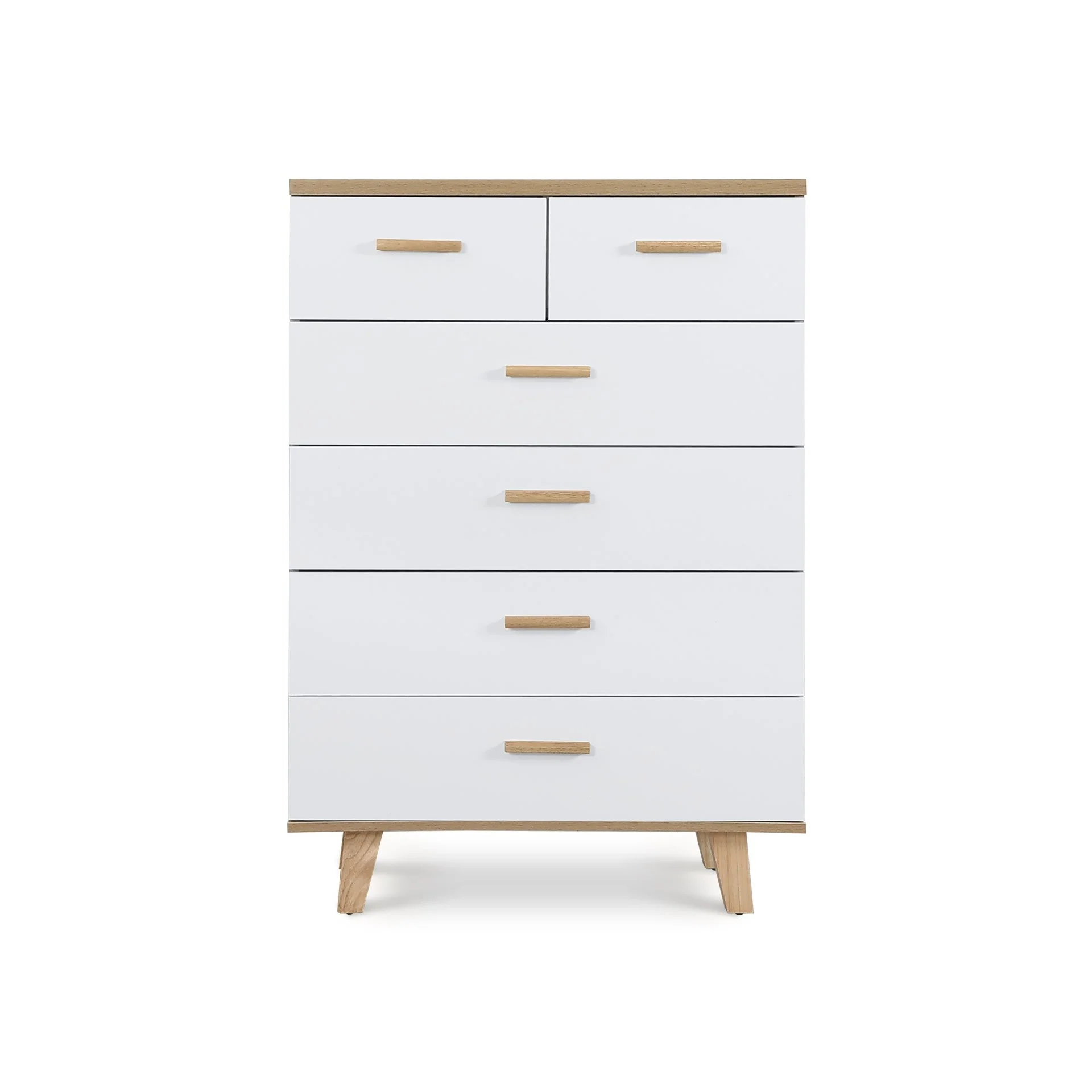 Alton Tallboy 6 Drawers - Natural + White - Image 10