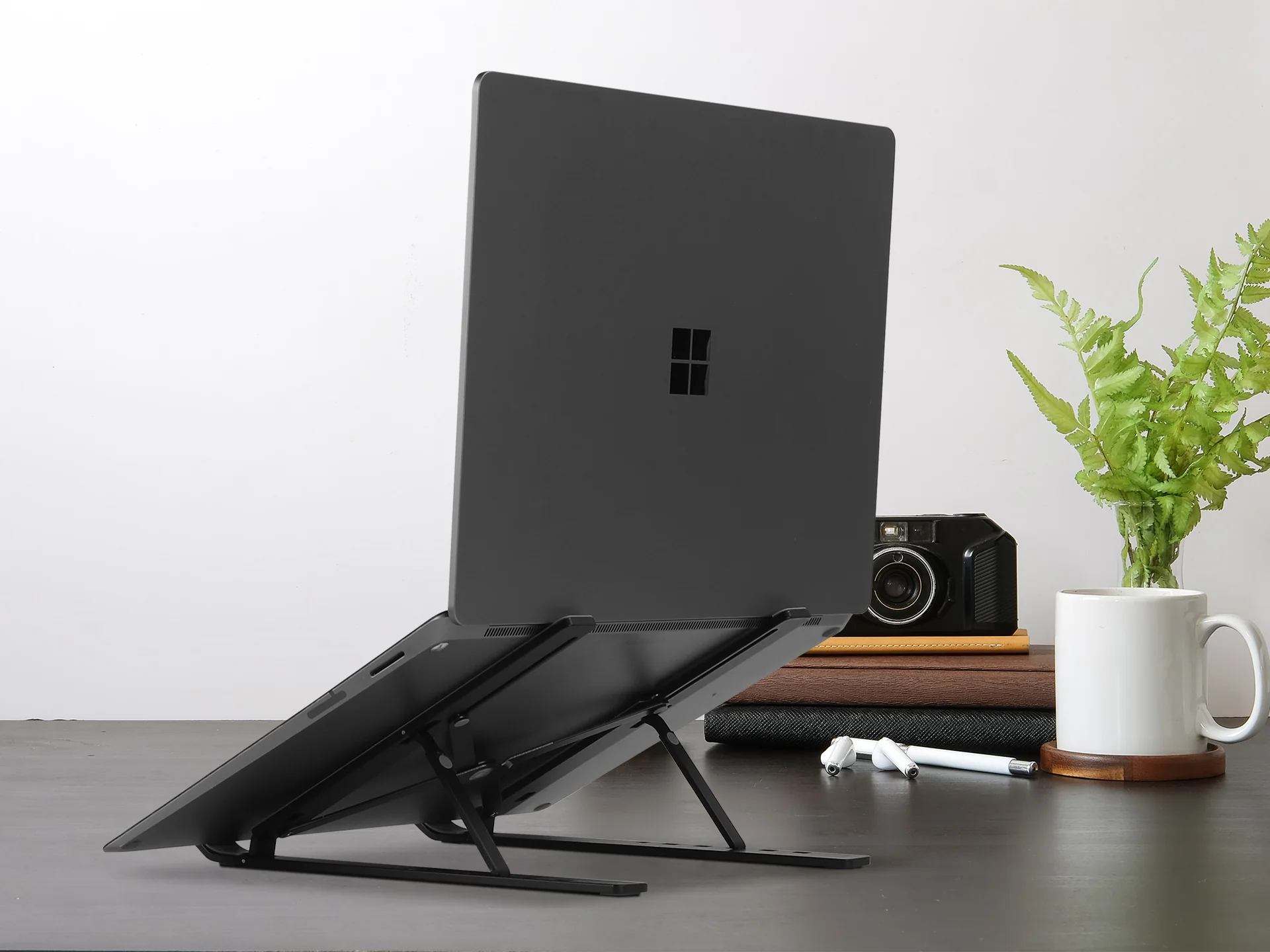Aluminium Portable Laptop Stand Holder - Black - Image 2
