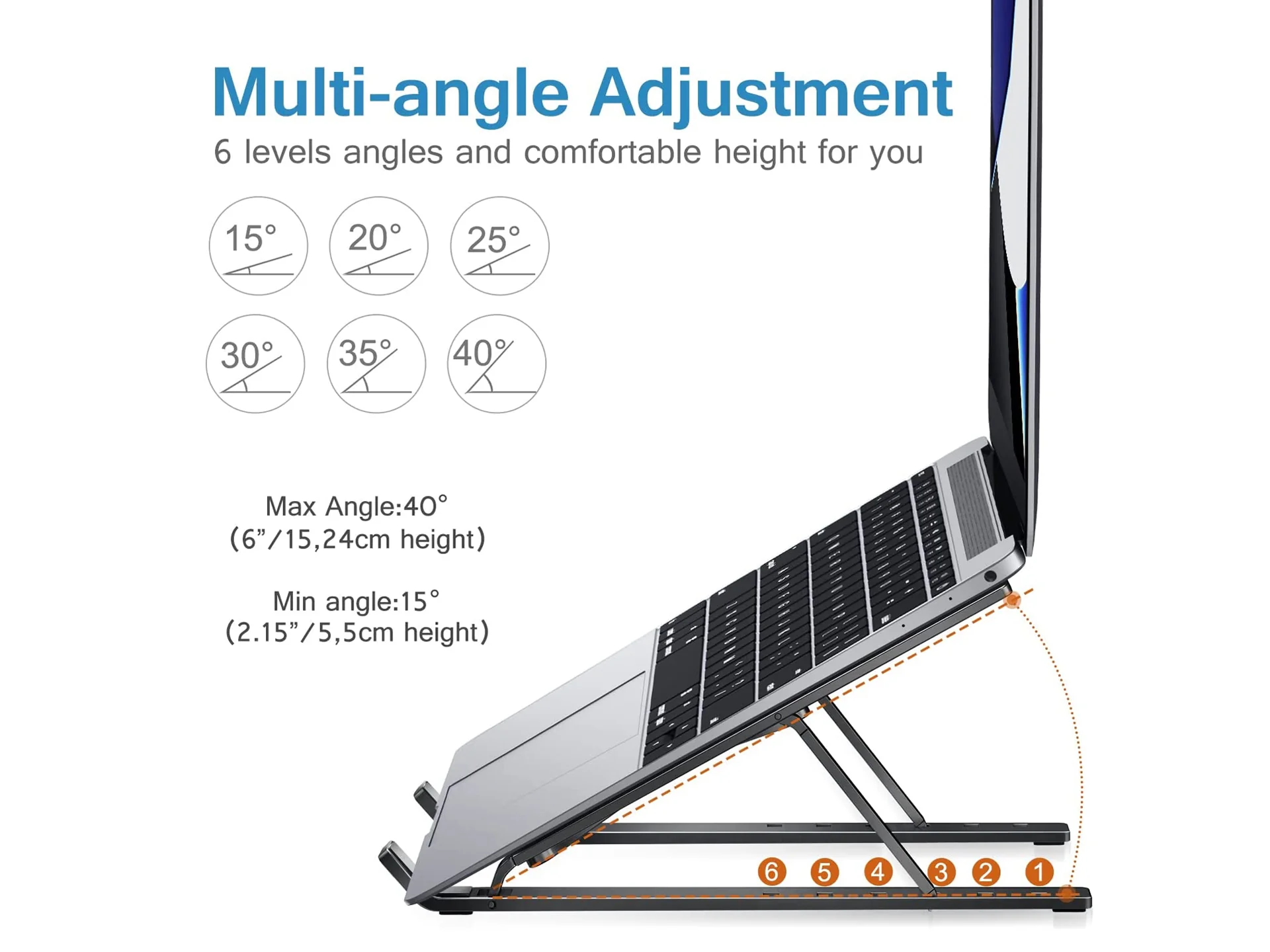 Aluminium Portable Laptop Stand Holder - Black - Image 7