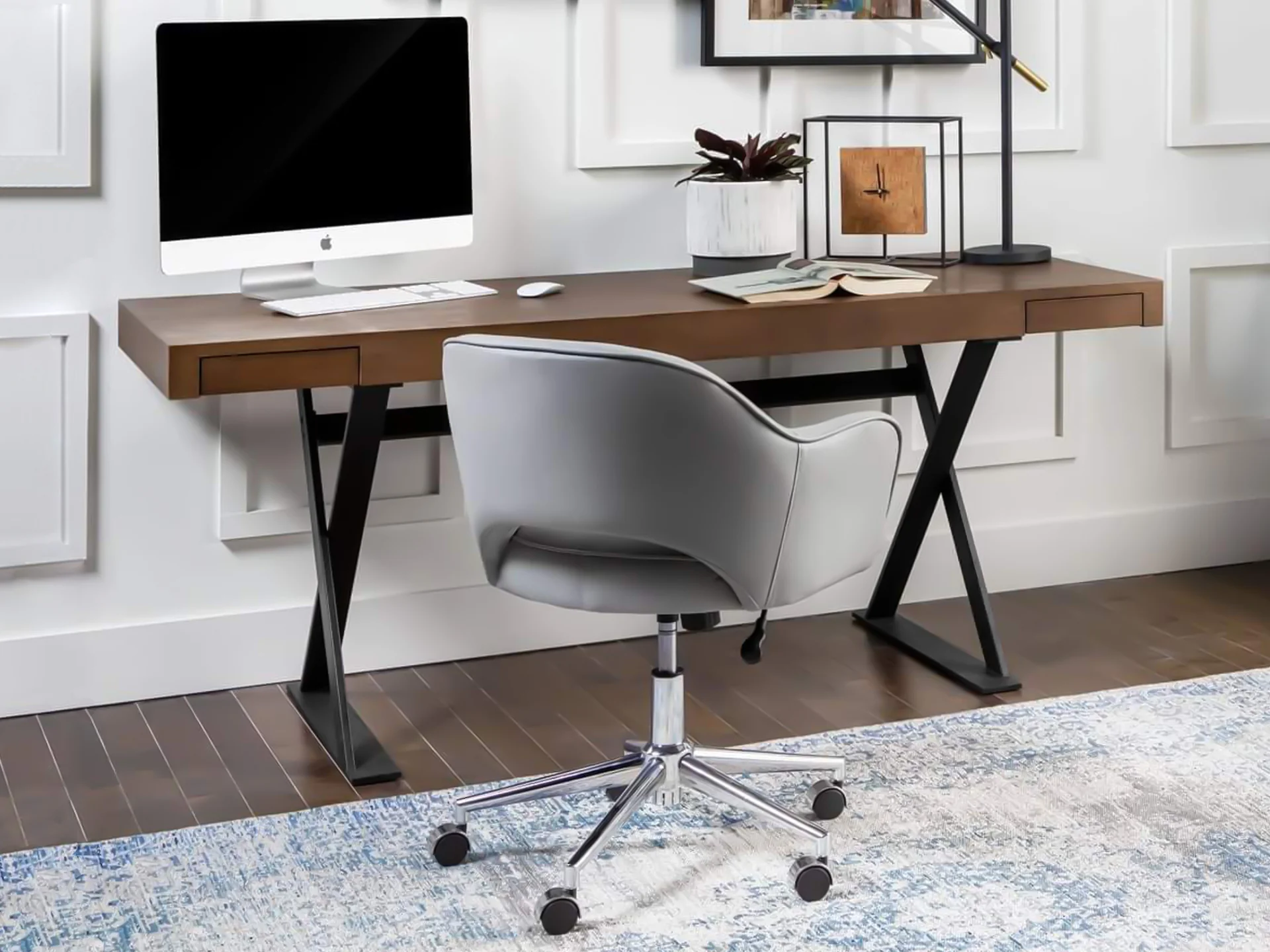 Alva 180cm Computer Desk - Black Oak - Image 2