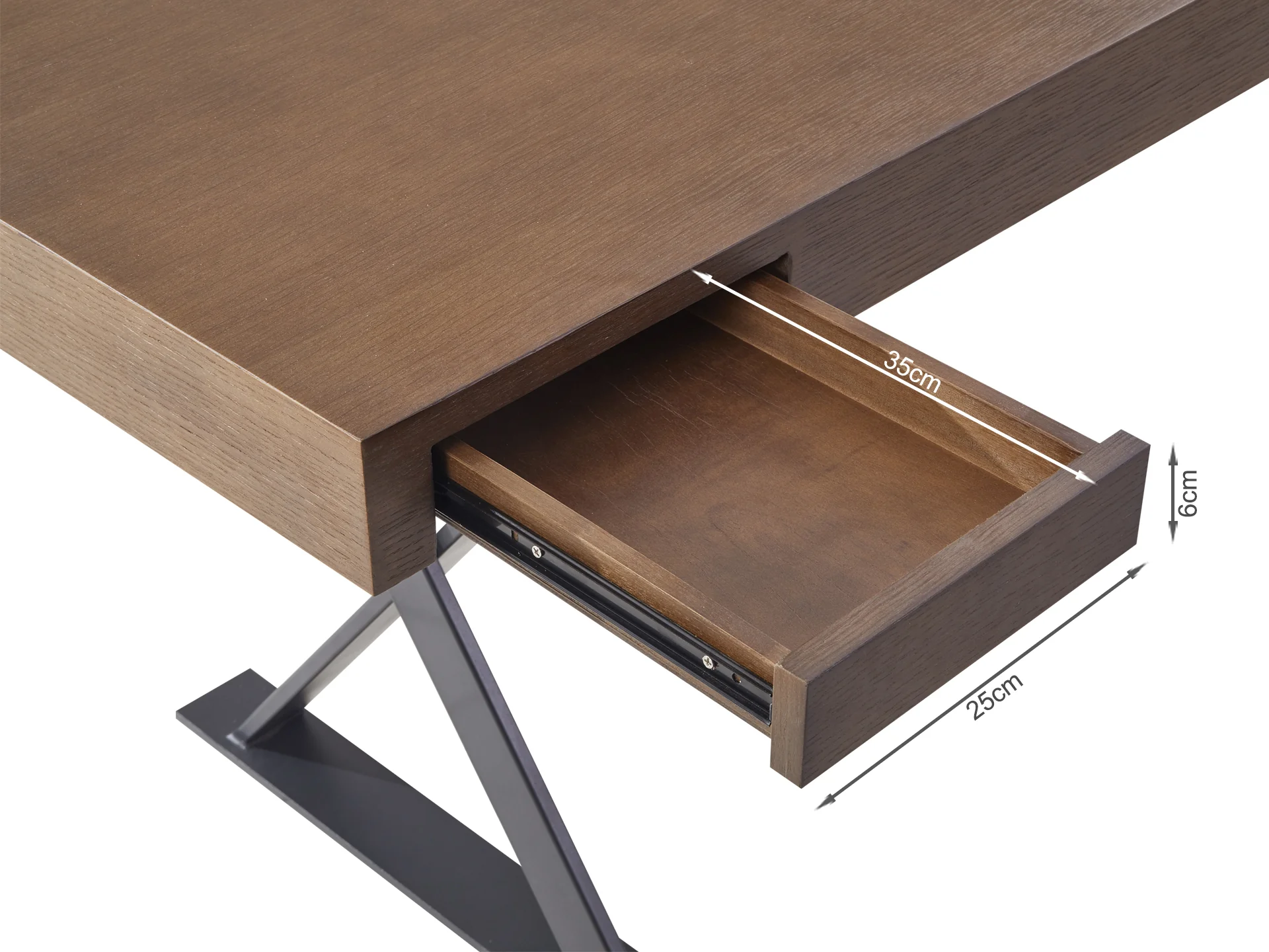 Alva 180cm Computer Desk - Black Oak - Image 8