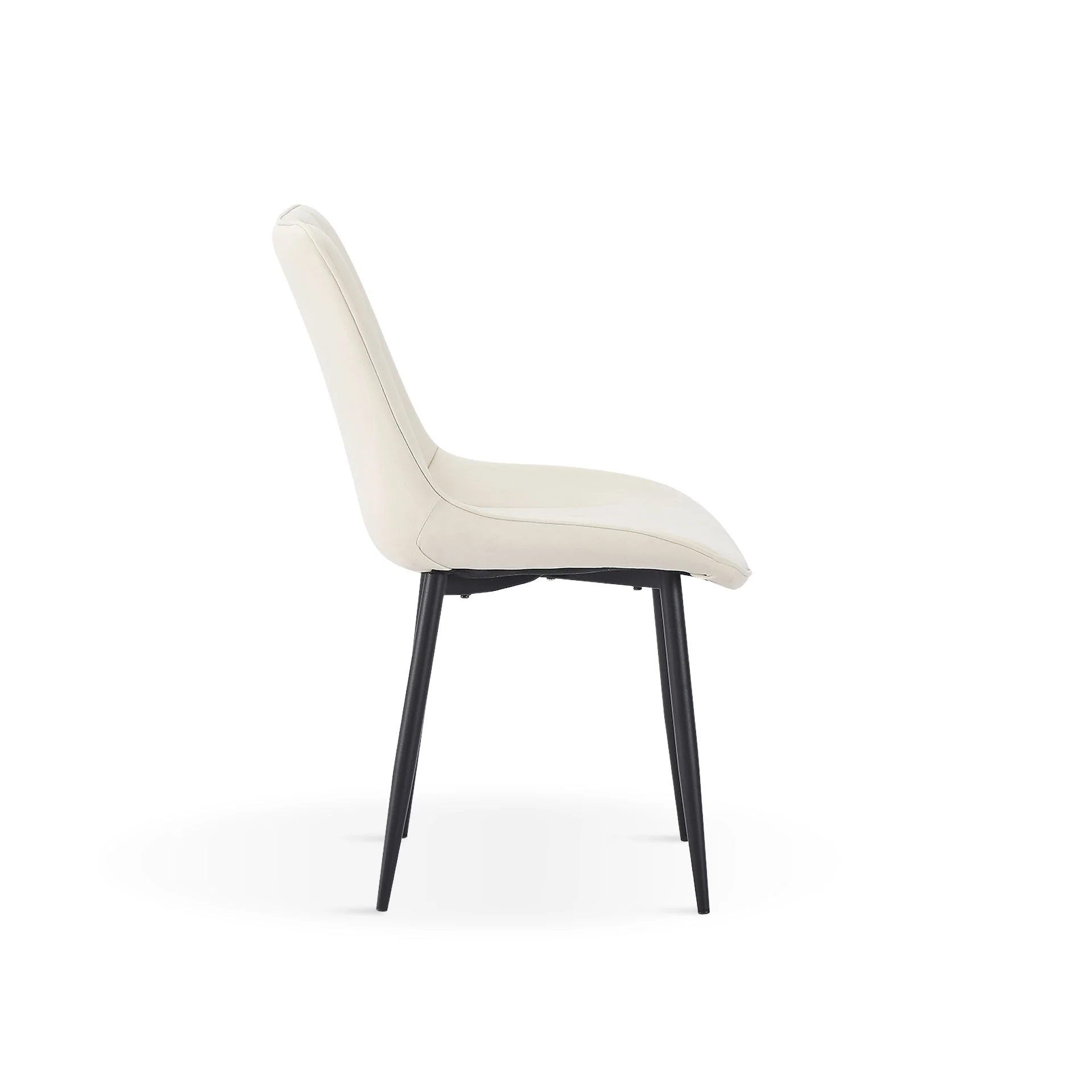 Amaia Dining Chair - Set of 4 - Beige + Black - Image 6