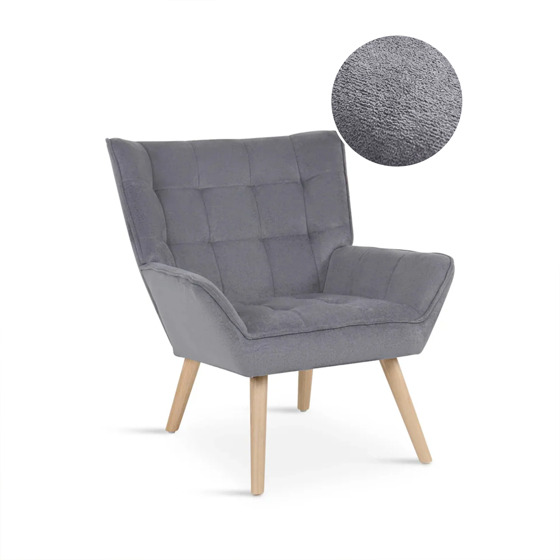 Amelia Rubberwood Armchair - Dark Grey - Image 5