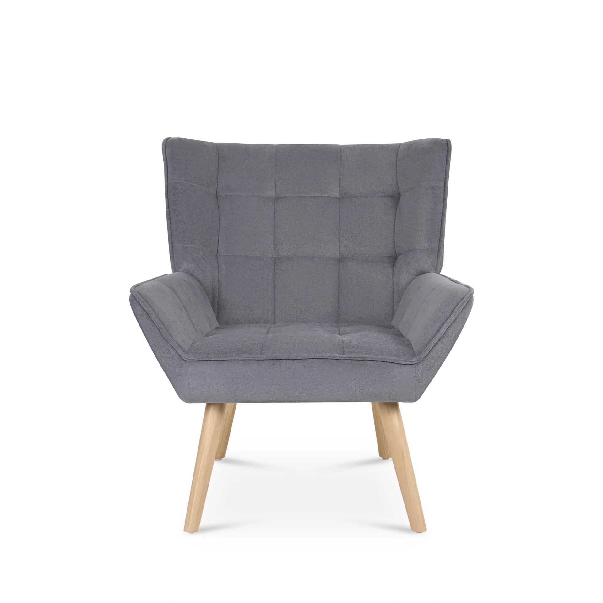 Amelia Rubberwood Armchair - Dark Grey - Image 6