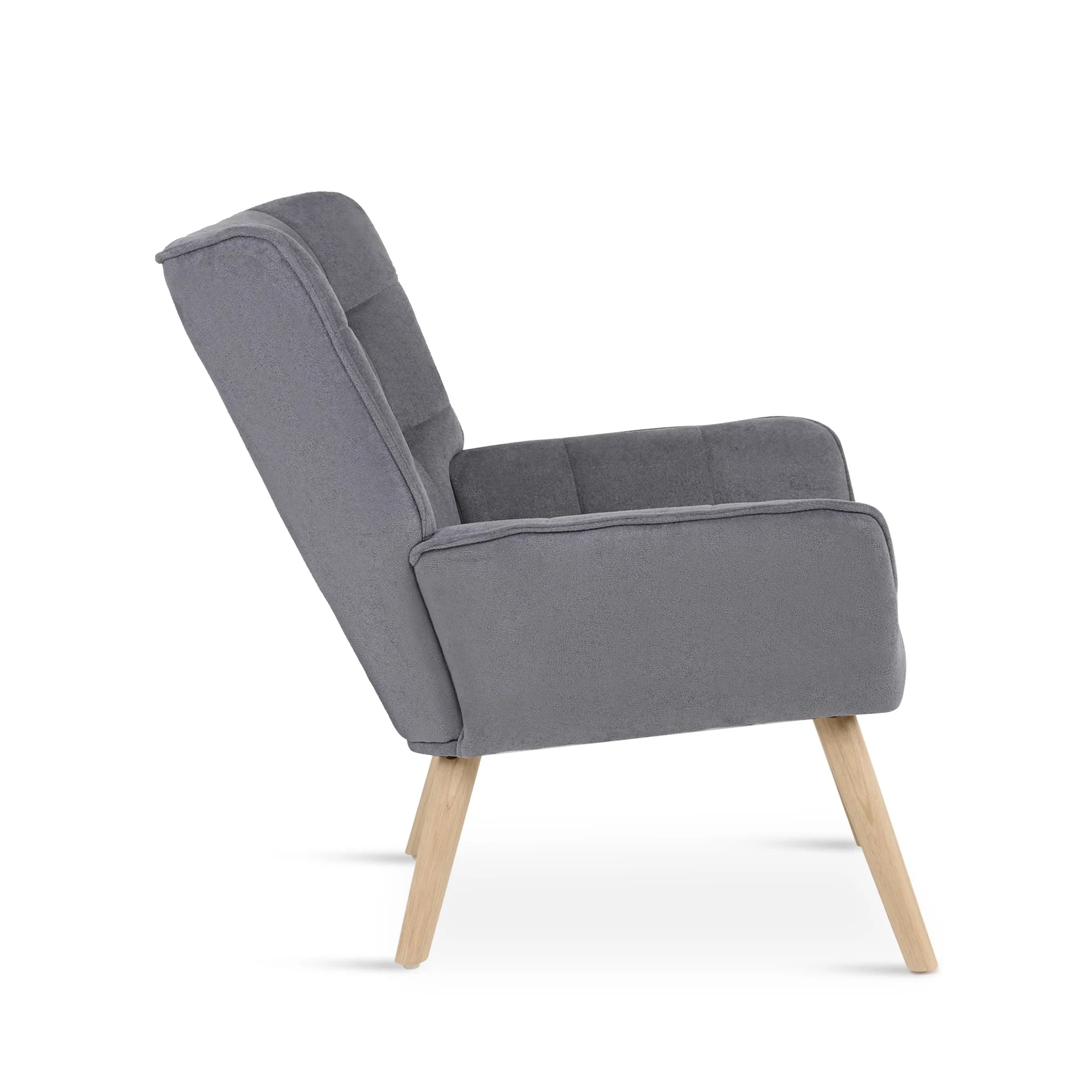 Amelia Rubberwood Armchair - Dark Grey - Image 7