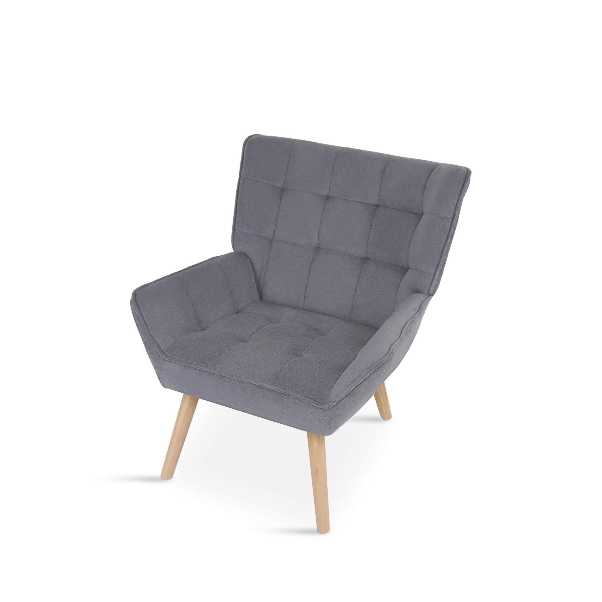 Amelia Rubberwood Armchair - Dark Grey - Image 9