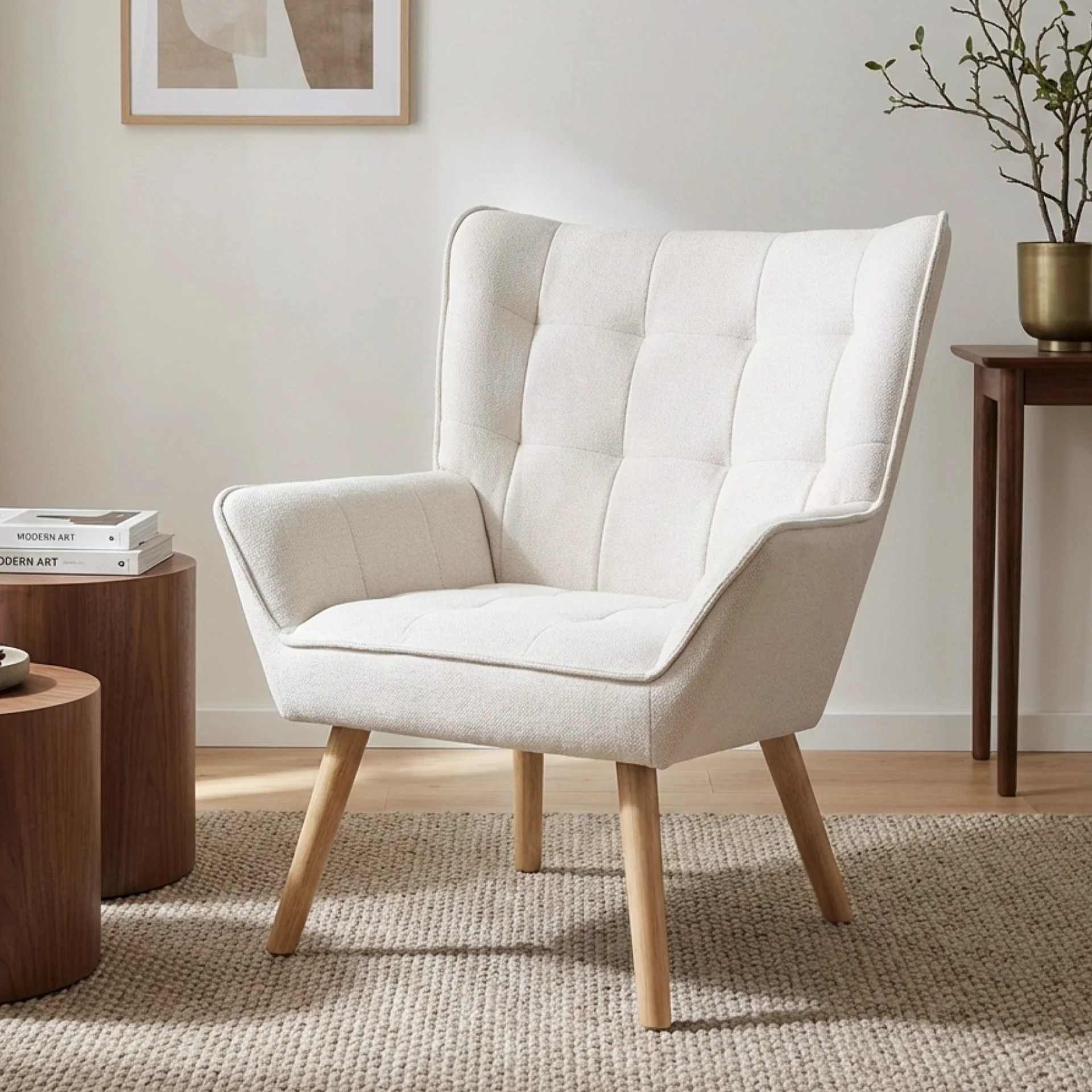 Amelia Rubberwood Armchair - White
