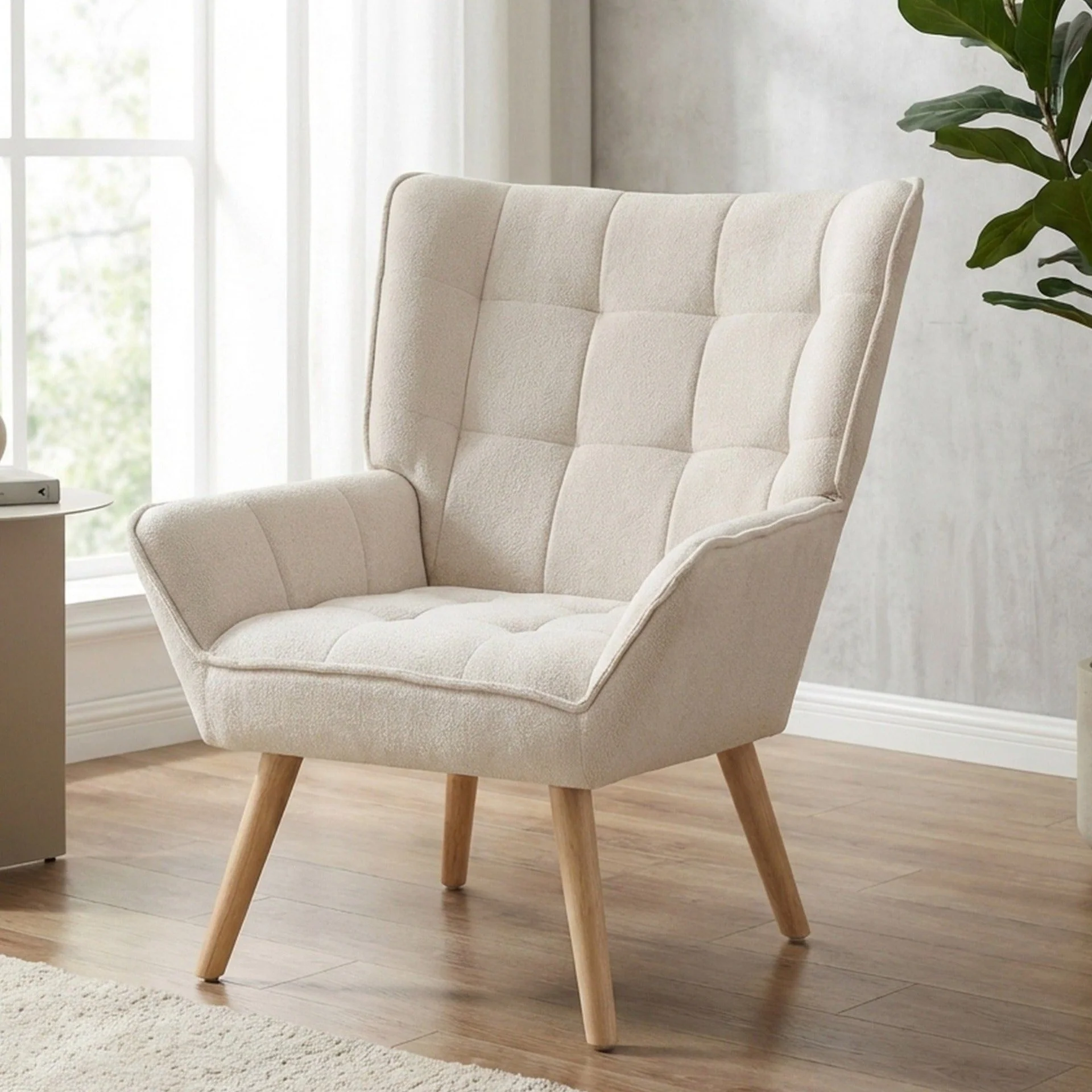 Amelia Rubberwood Armchair - White - Image 4