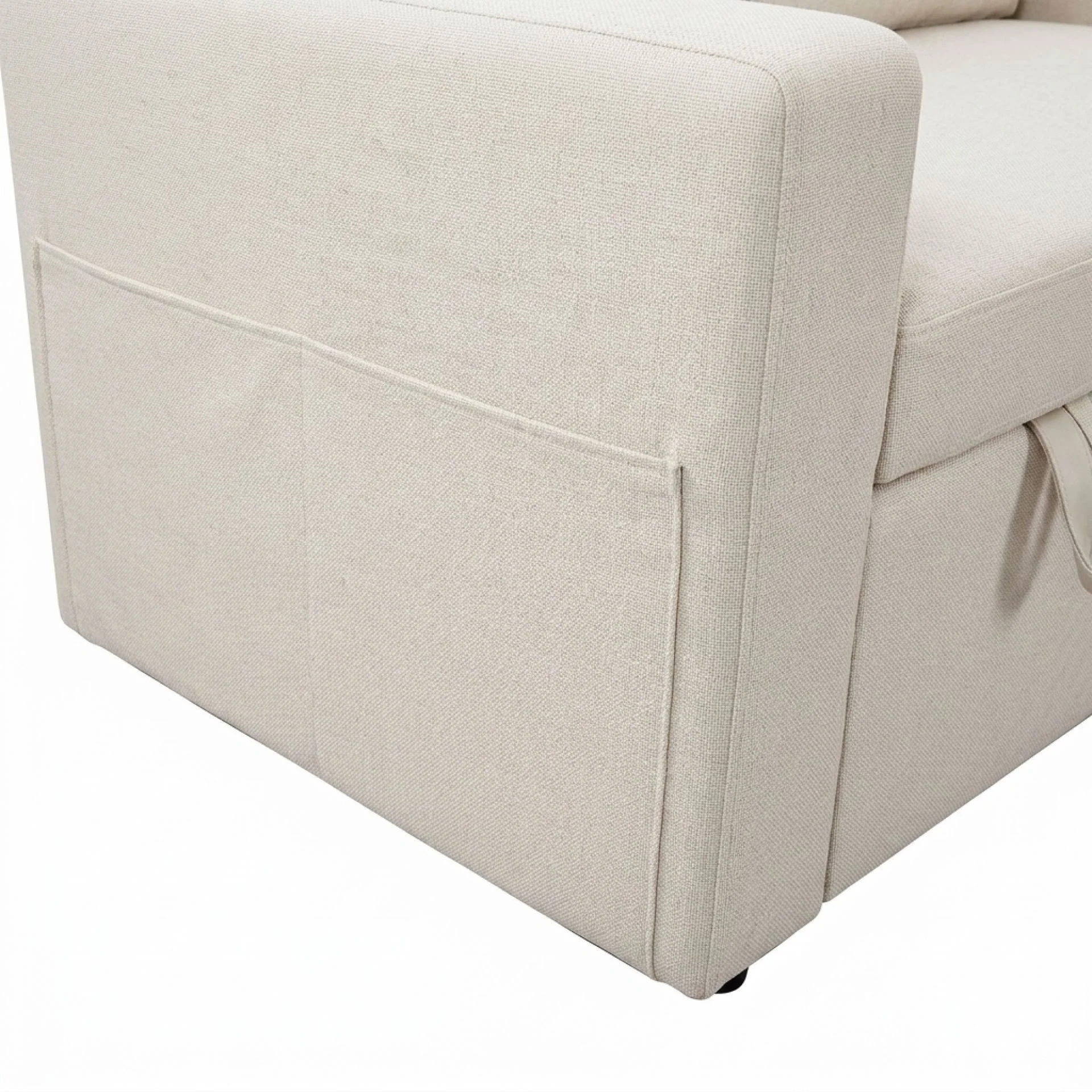 Amy 3 Seater Sofa Bed with Storage - Beige - Image 12