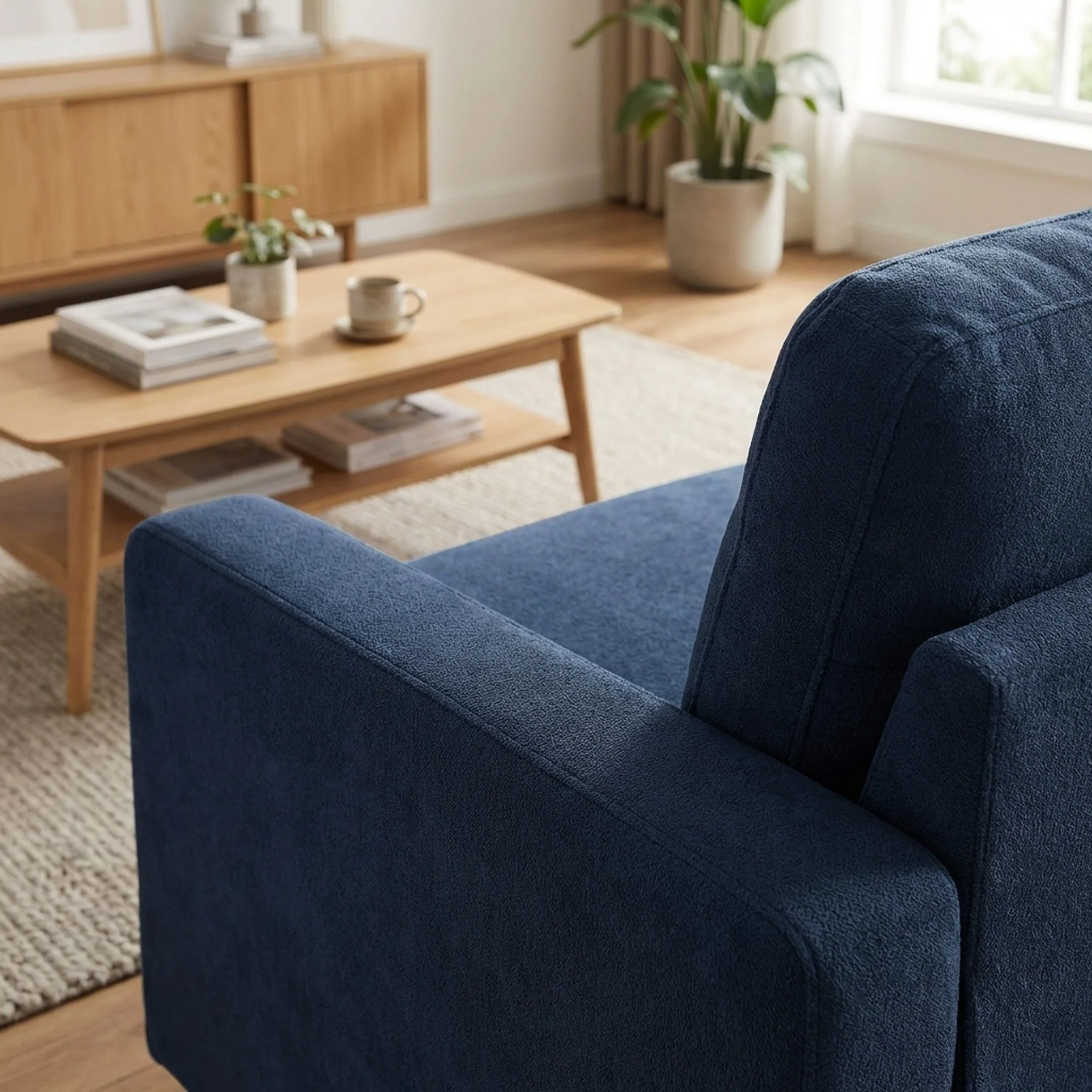 Amy 3 Seater Sofa Bed with Storage - Blue - Image 5