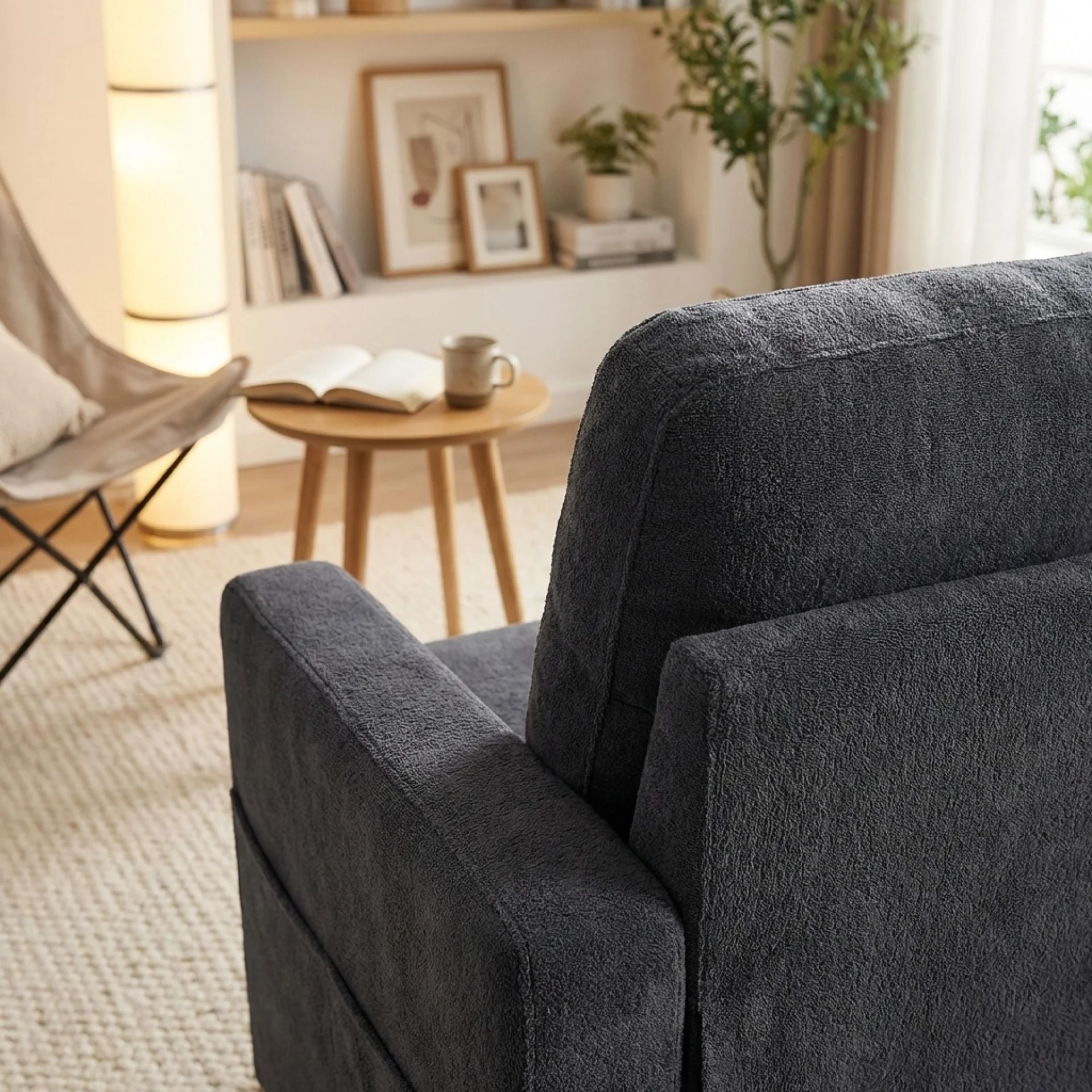 Amy 3 Seater Sofa Bed with Storage - Dark Grey - Image 8