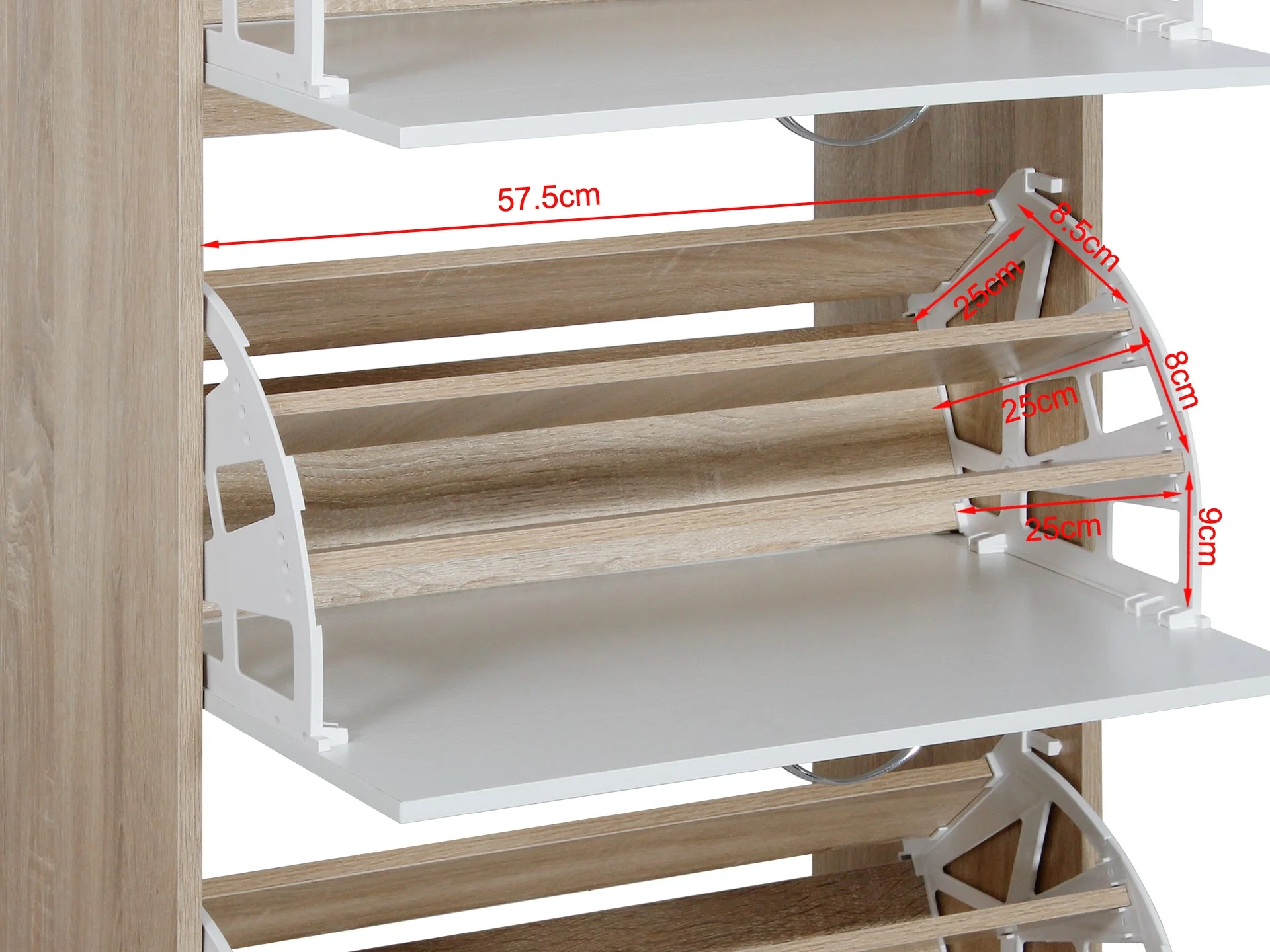 Anau 3 Drawer Shoe Cabinet Storage Rack - Oak - Image 7