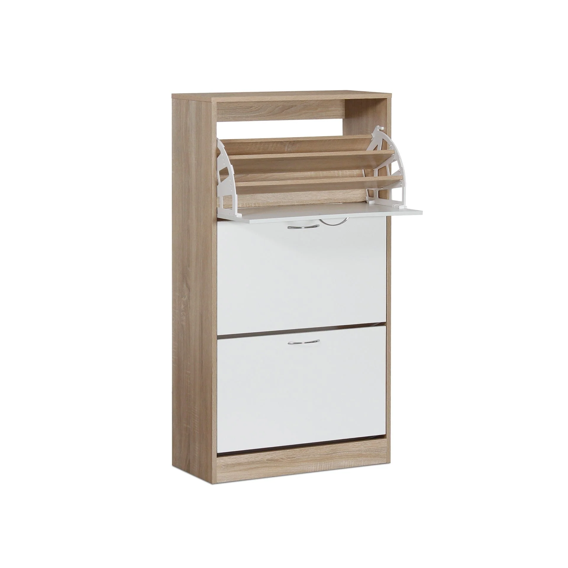 ANAU 3 Drawer Shoe Cabinet Storage Rack - Oak - Image 11