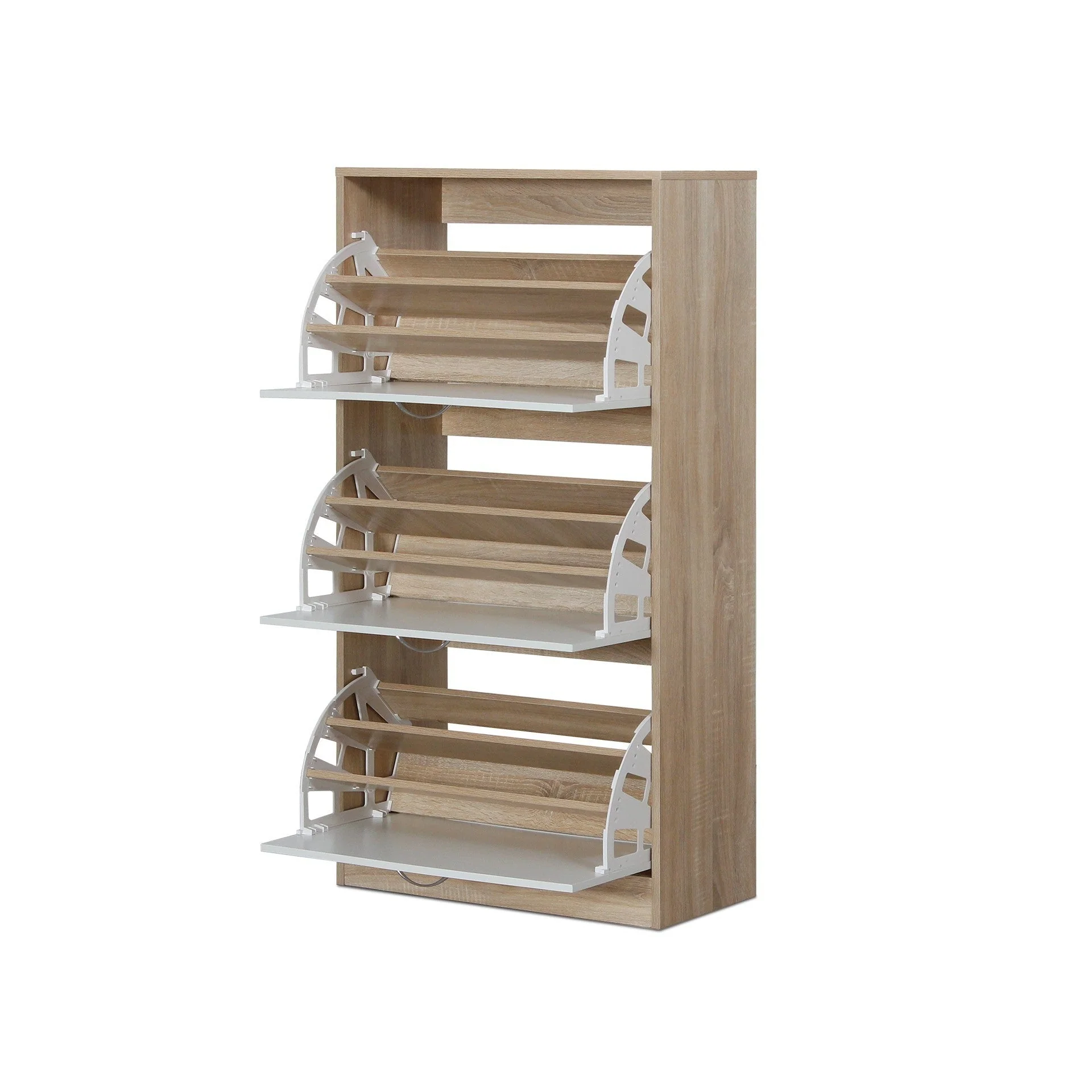 Anau 3 Drawer Shoe Cabinet Storage Rack - Oak - Image 8