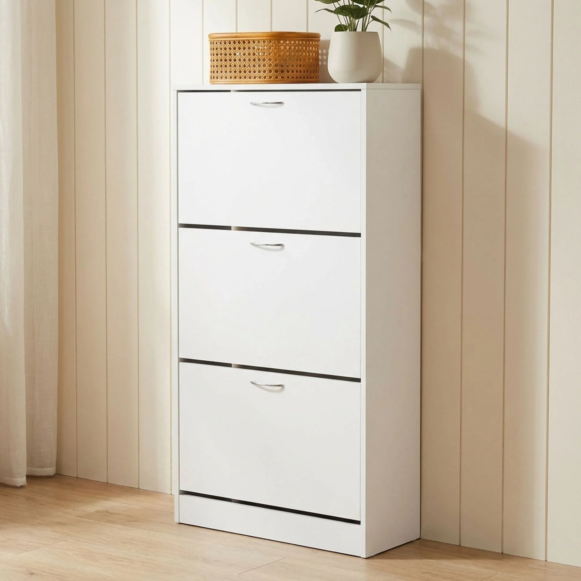 Anau 3 Drawer Shoe Cabinet Storage Rack - White