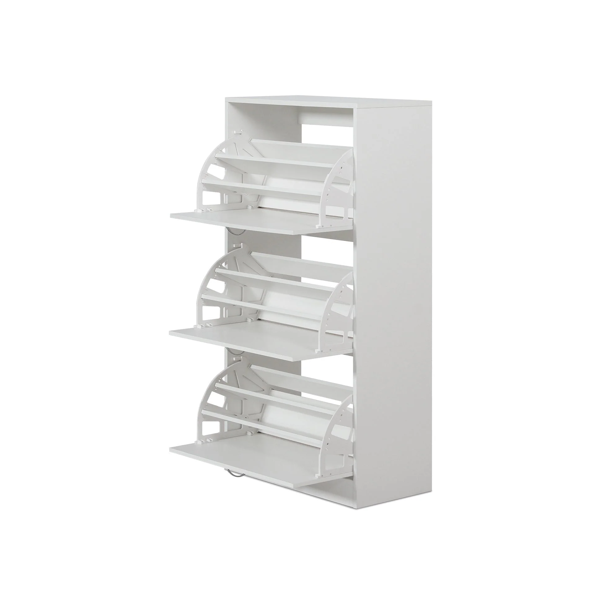 Anau 3 Drawer Shoe Cabinet Storage Rack - White - Image 8