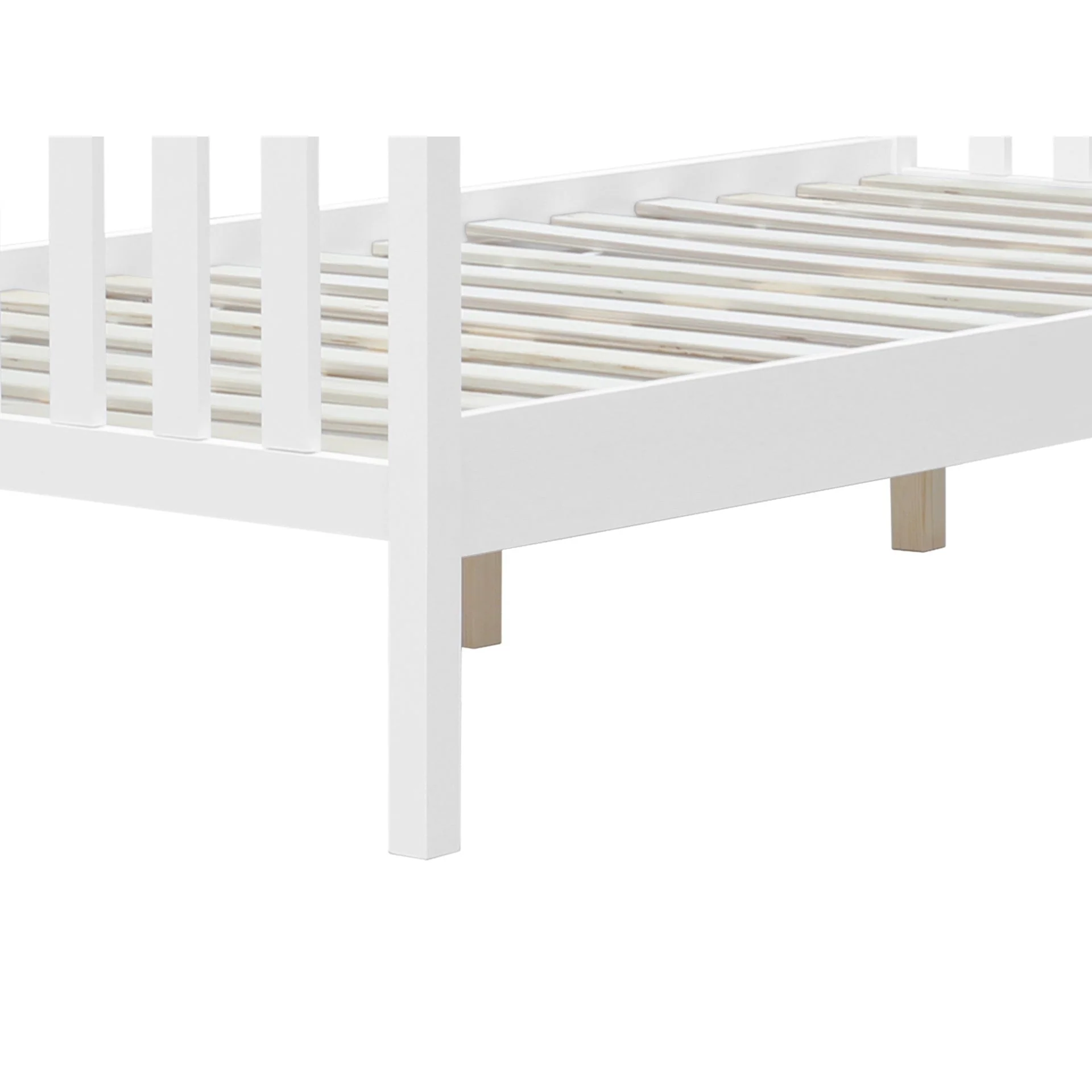 Andes King Single Wooden Bed Frame - White - Image 10