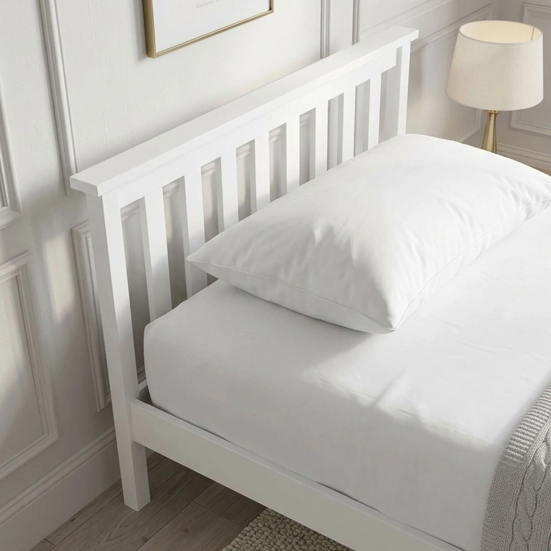 Andes King Single Wooden Bed Frame - White - Image 5