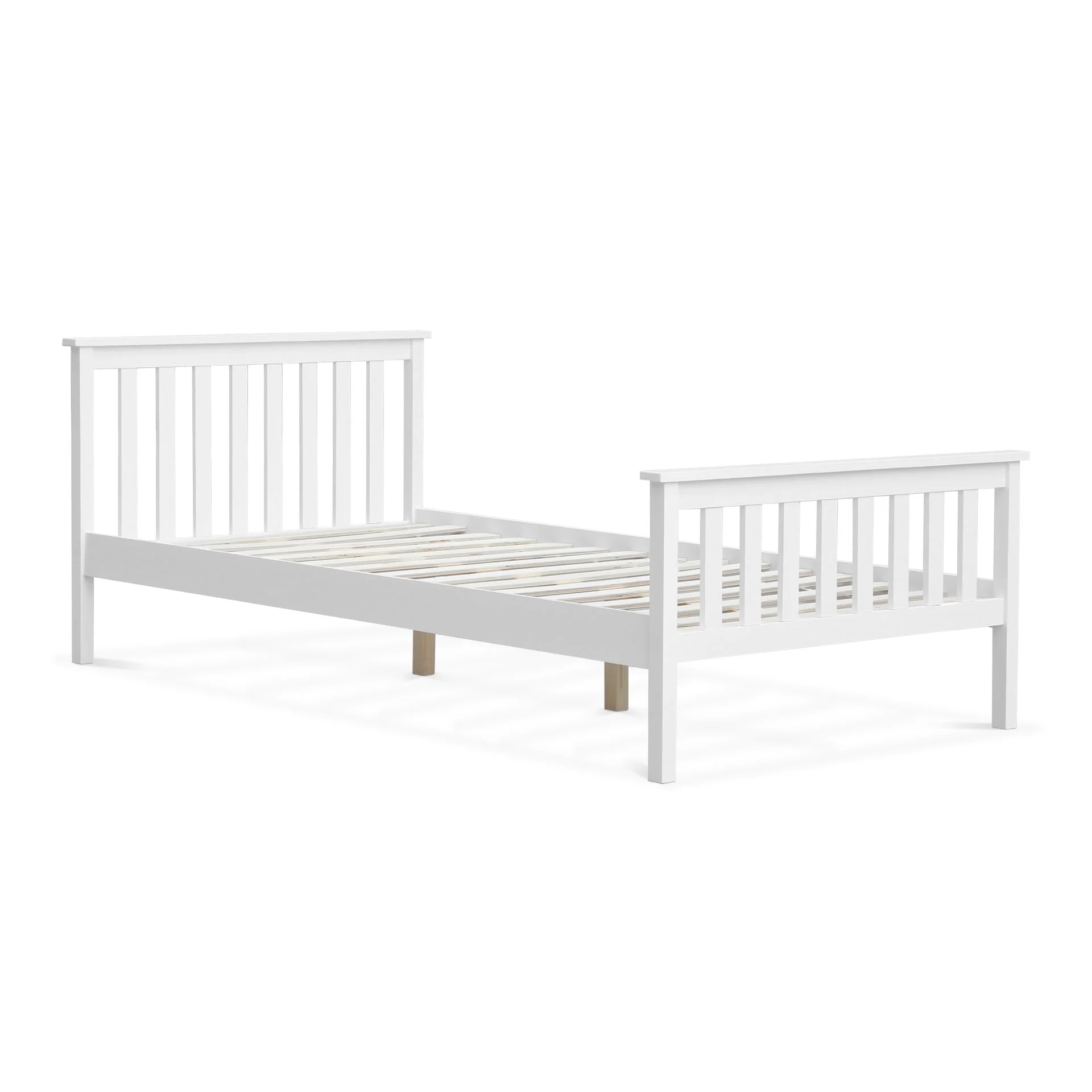 Andes King Single Wooden Bed Frame - White - Image 7