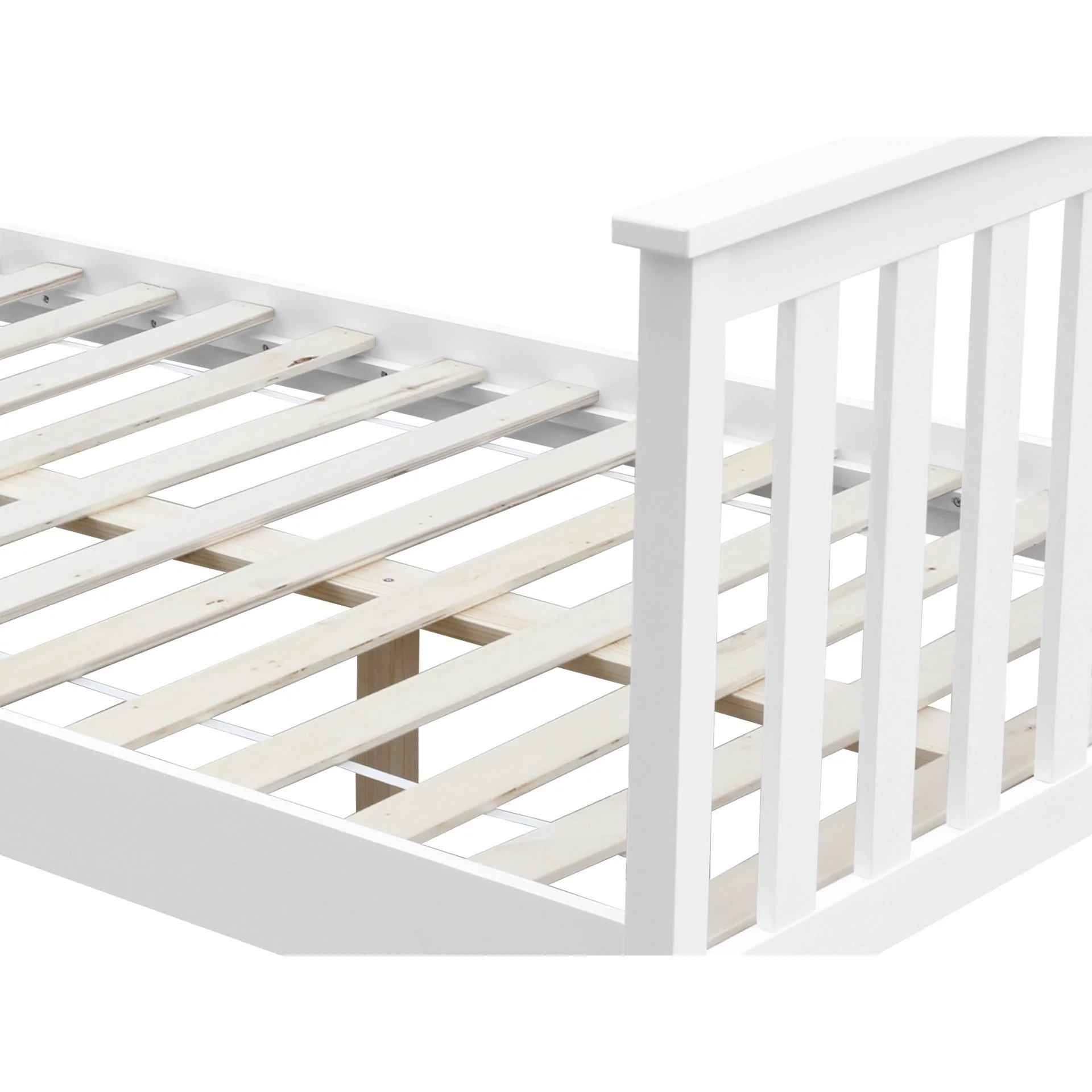 Andes King Single Wooden Bed Frame - White - Image 9