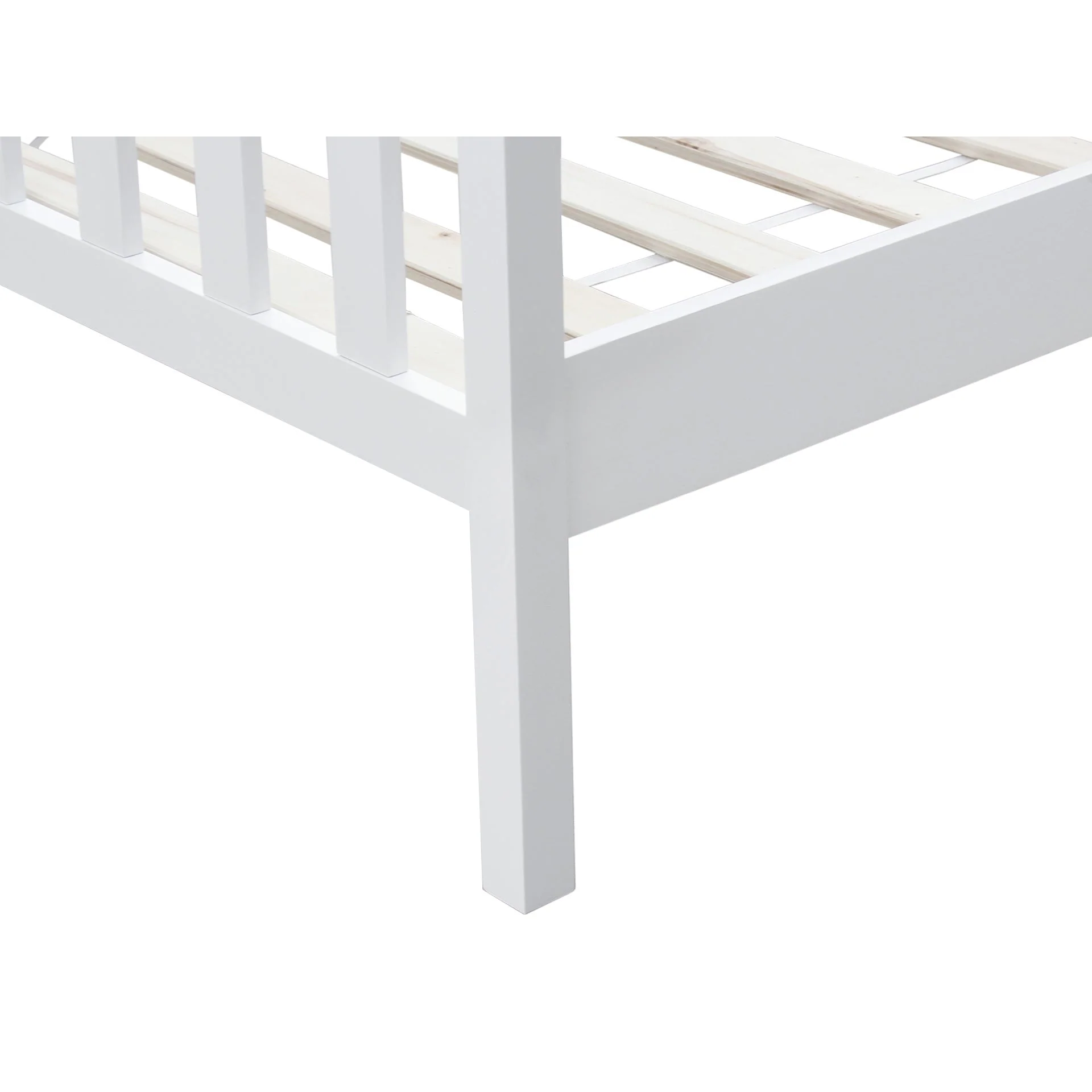 Andes Queen Wooden Bed Frame - White - Image 10