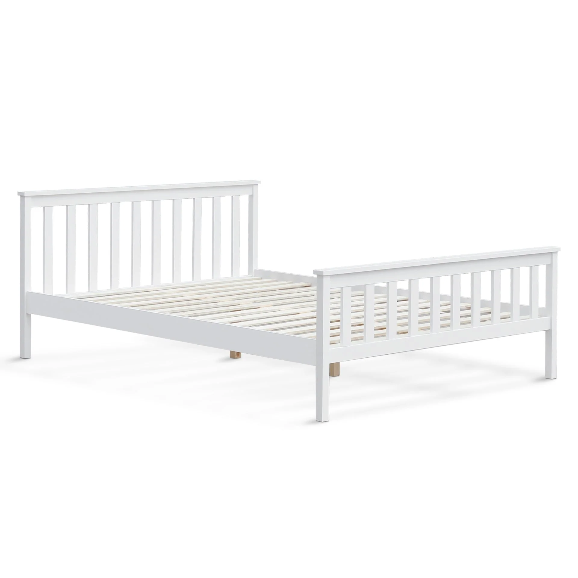 Andes Queen Wooden Bed Frame - White - Image 6
