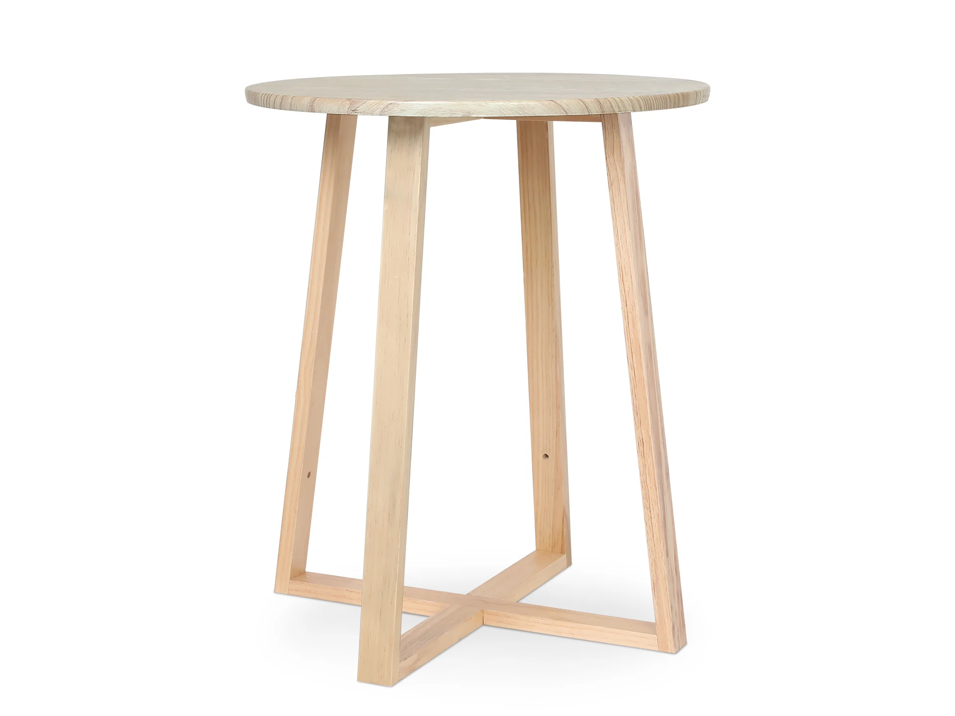 Andile Round Coffee Table Side Table - Oak - Image 4